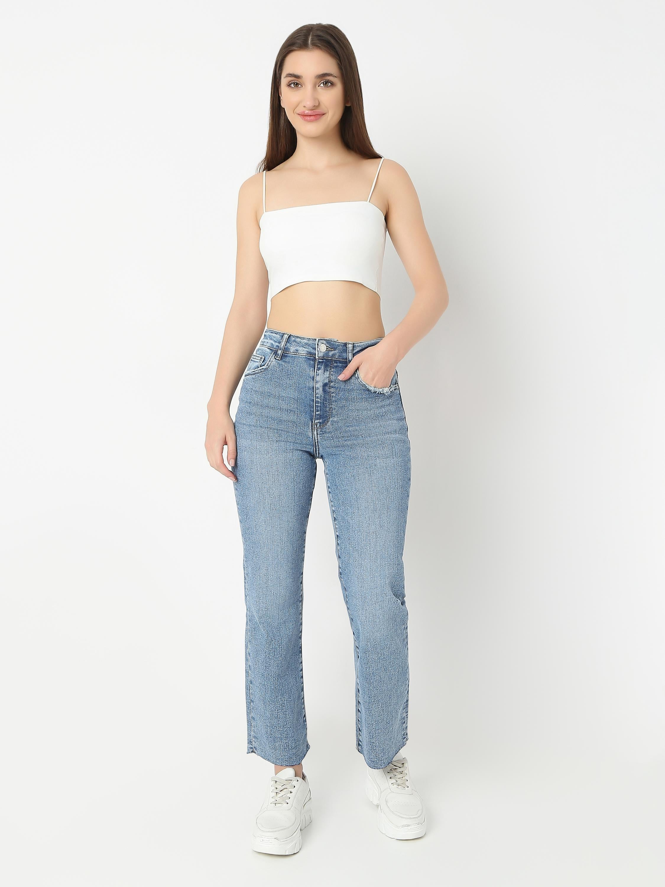 Mid-Rise Straight Jeans — Relaxed Fit
