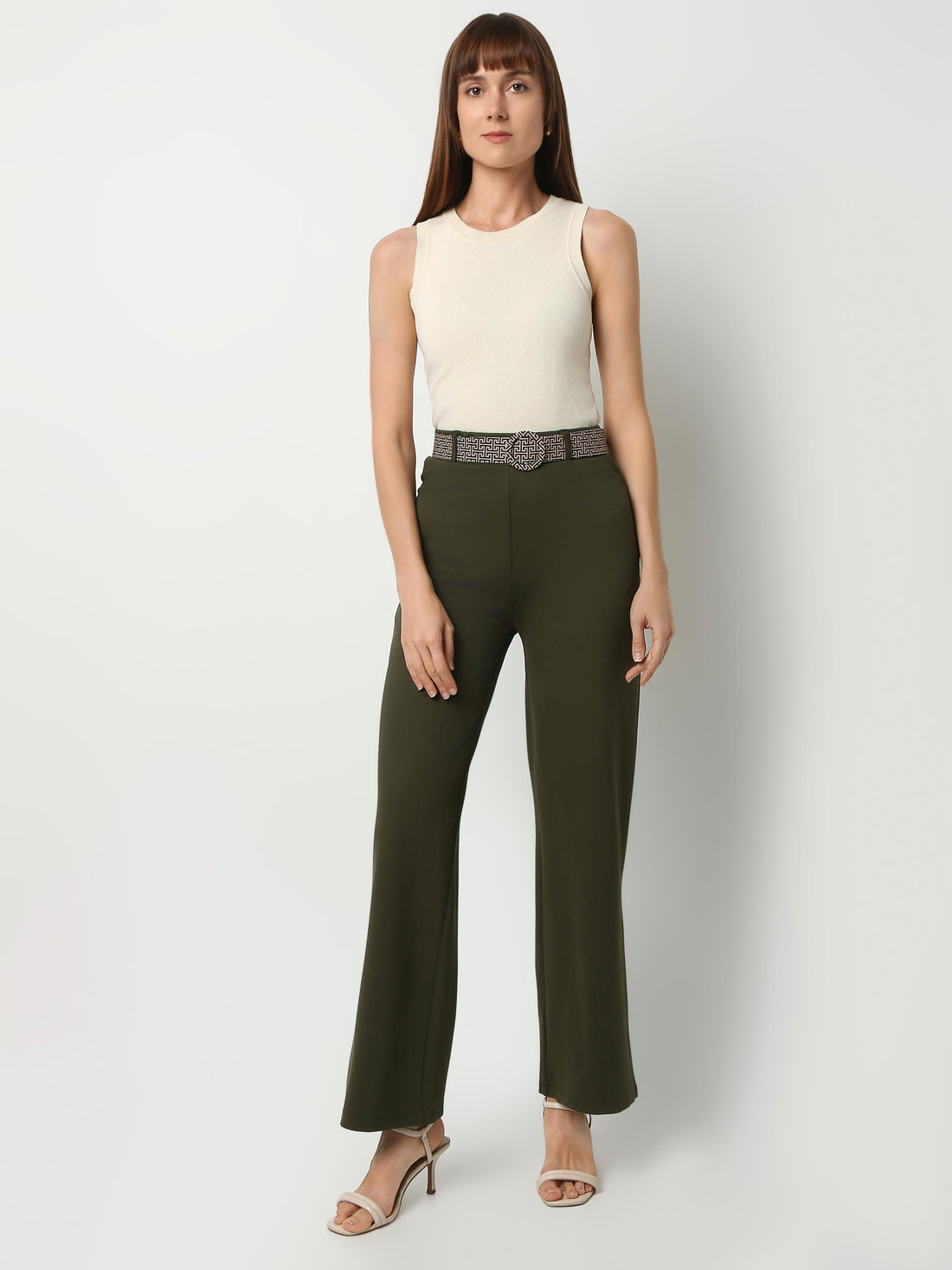 High-Rise Wide-Leg Tailored Trousers