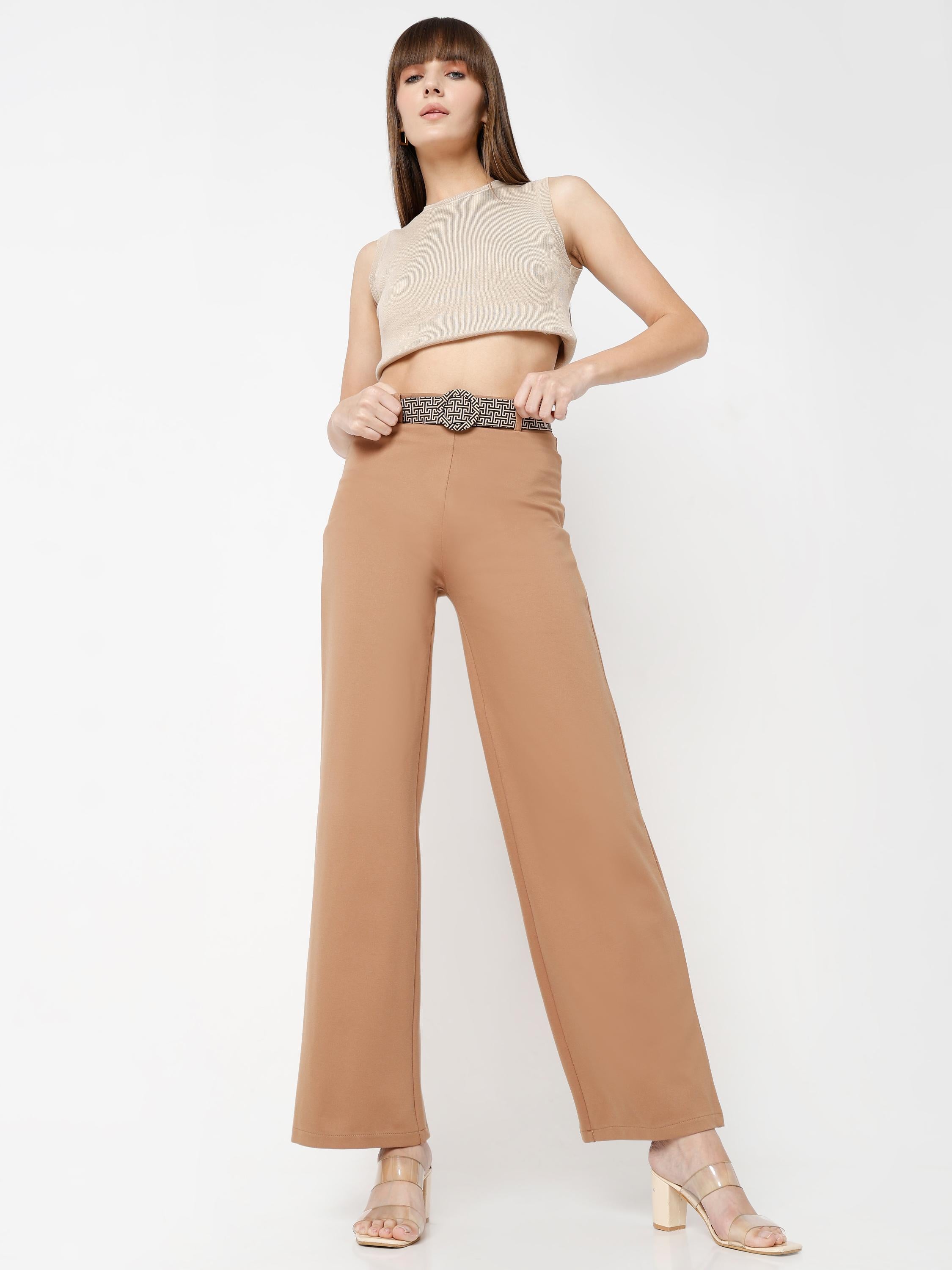 High-Rise Wide-Leg Tailored Trousers