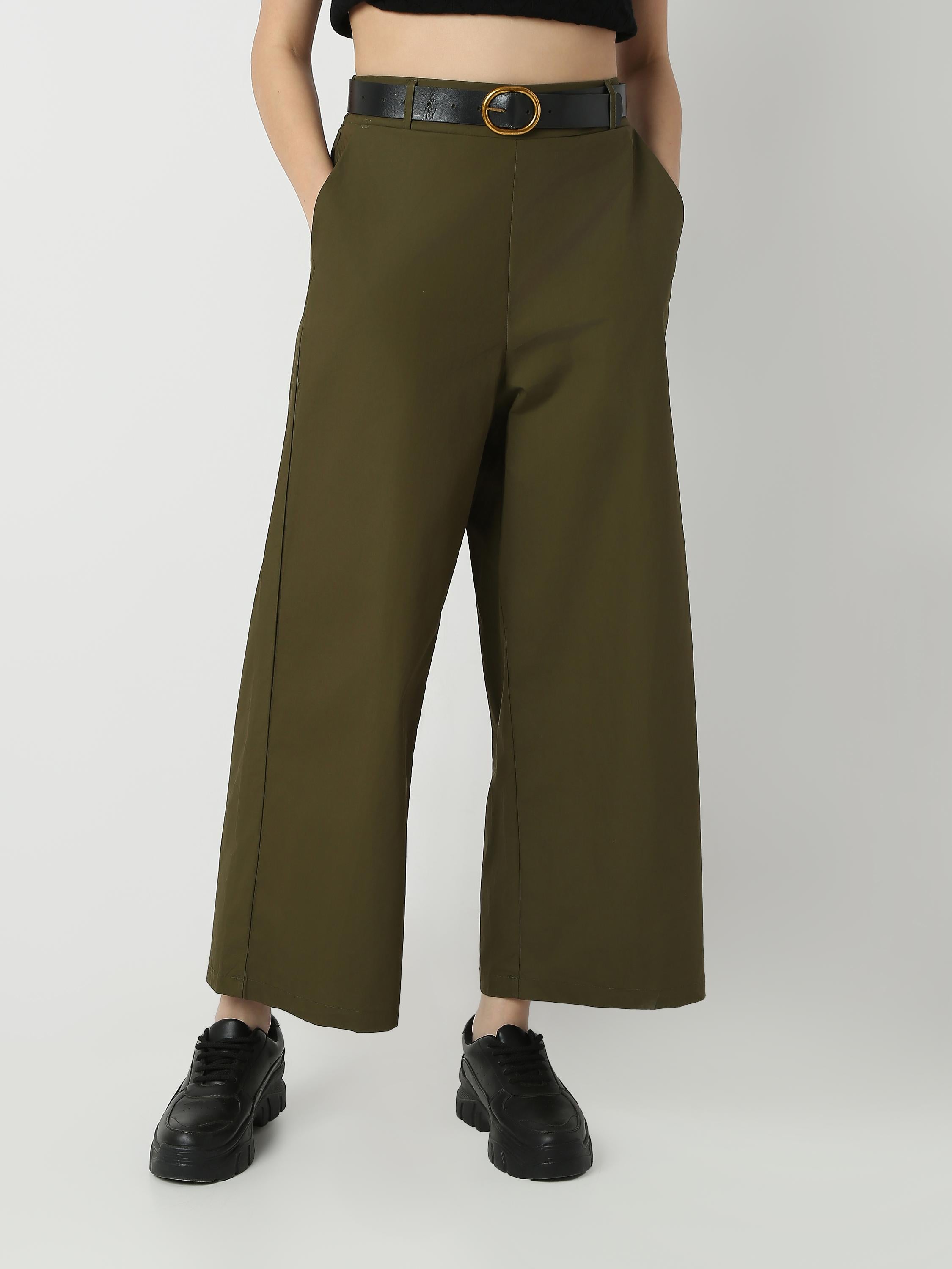 Cropped Wide-Leg High-Rise Trousers