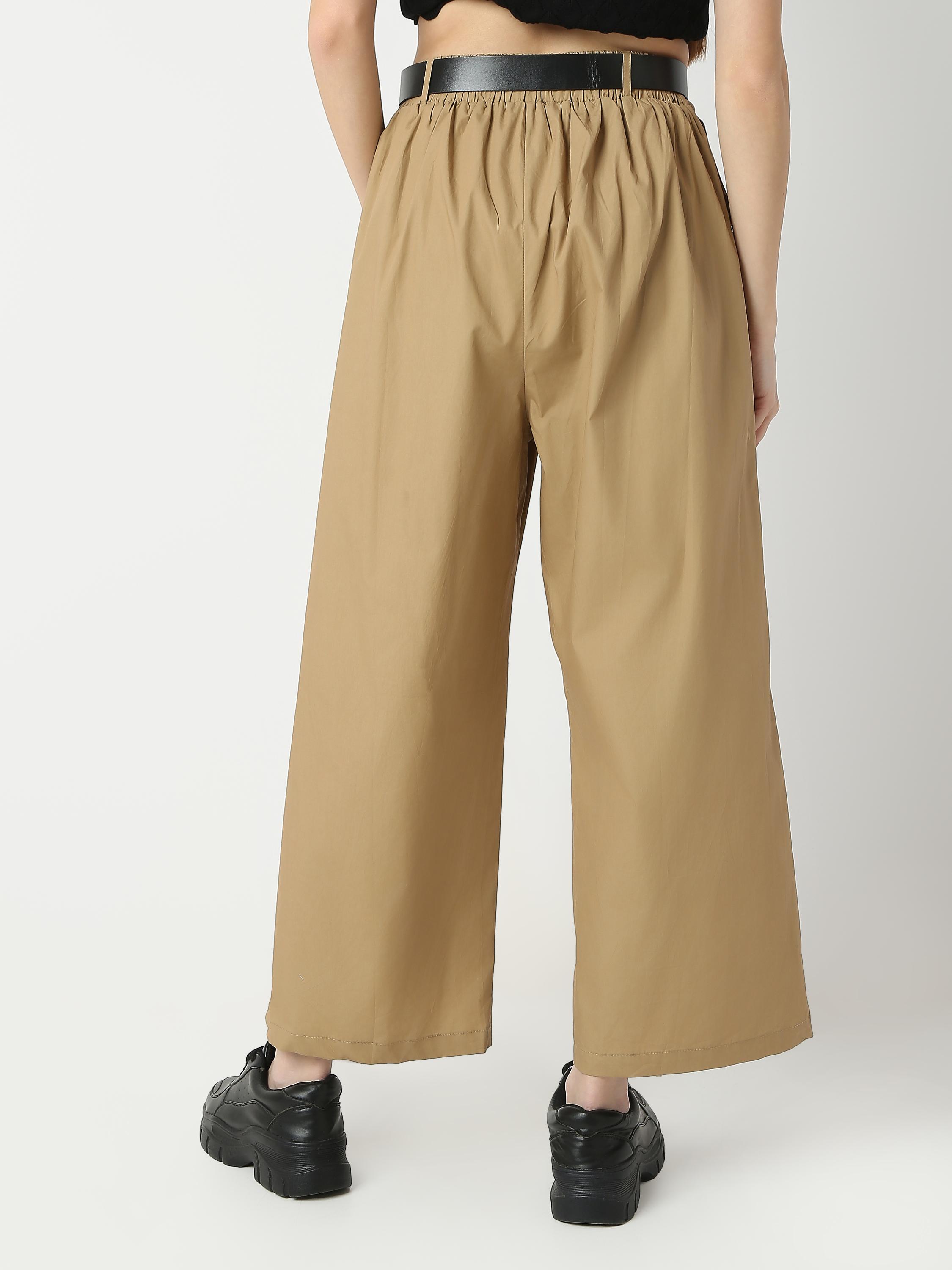 Cropped Wide-Leg High-Rise Trousers