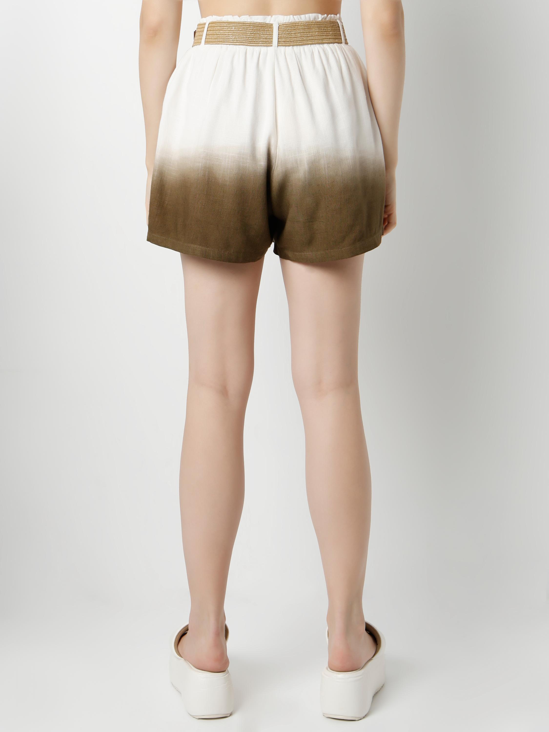 High-Rise Ombré Dip-Dye Shorts