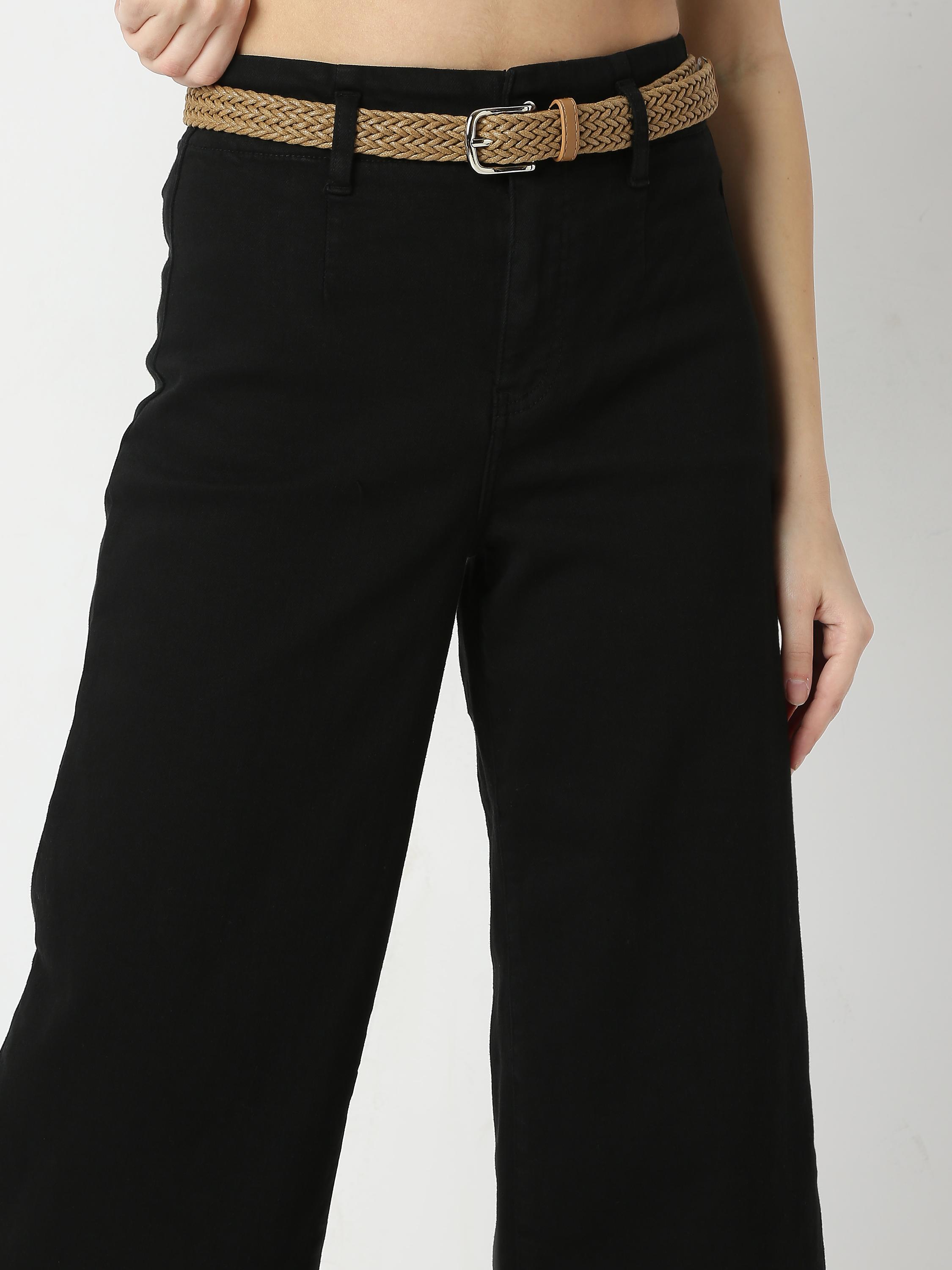 High-Rise Wide-Leg Culotte Jeans