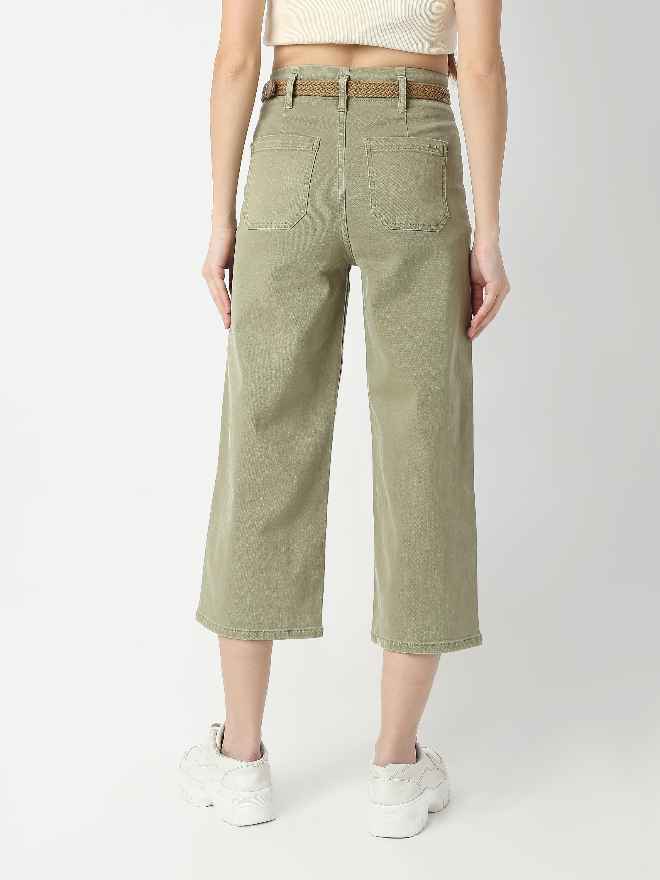 High-Rise Wide-Leg Culotte Jeans