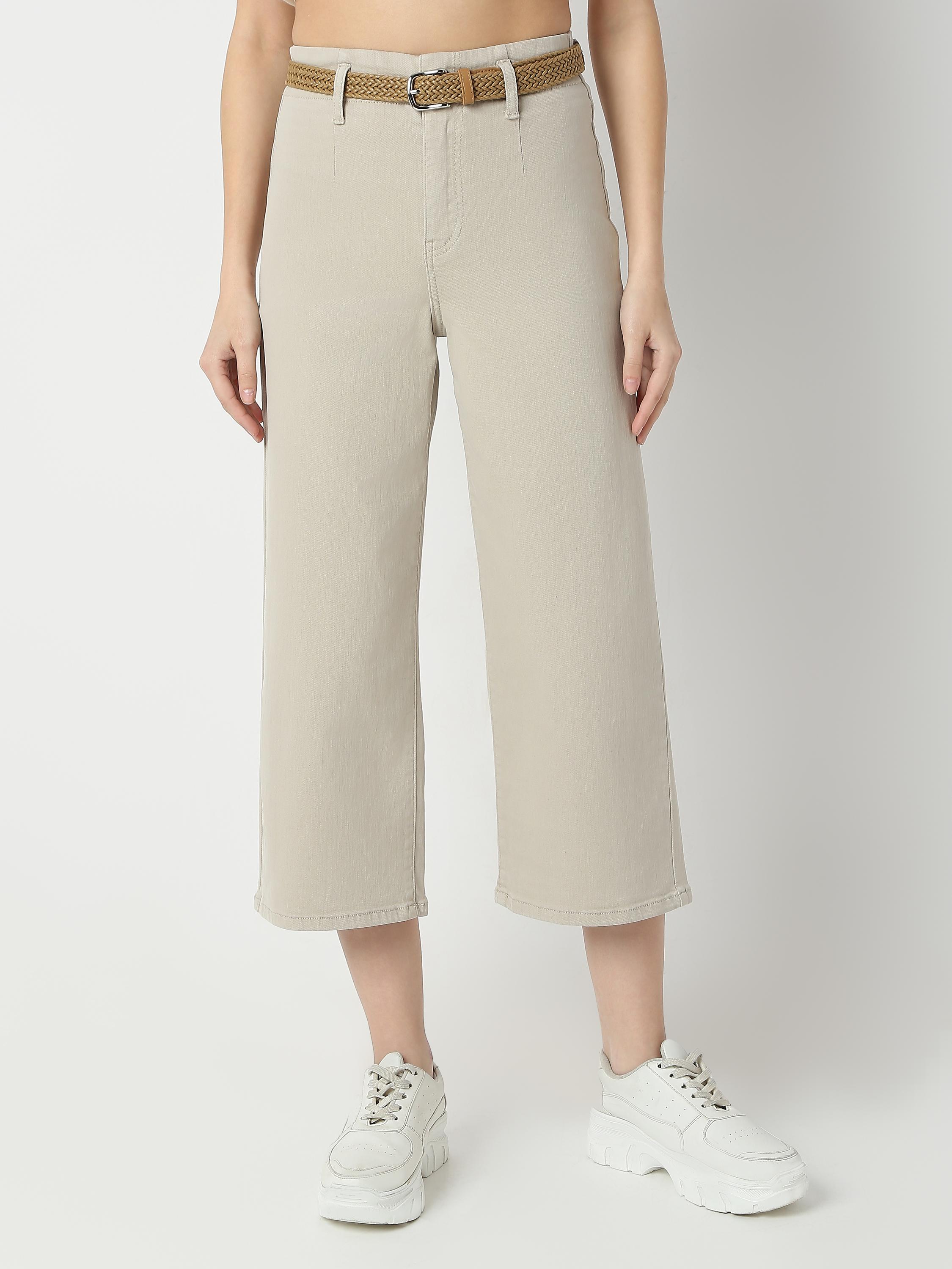 High-Rise Wide-Leg Culotte Jeans