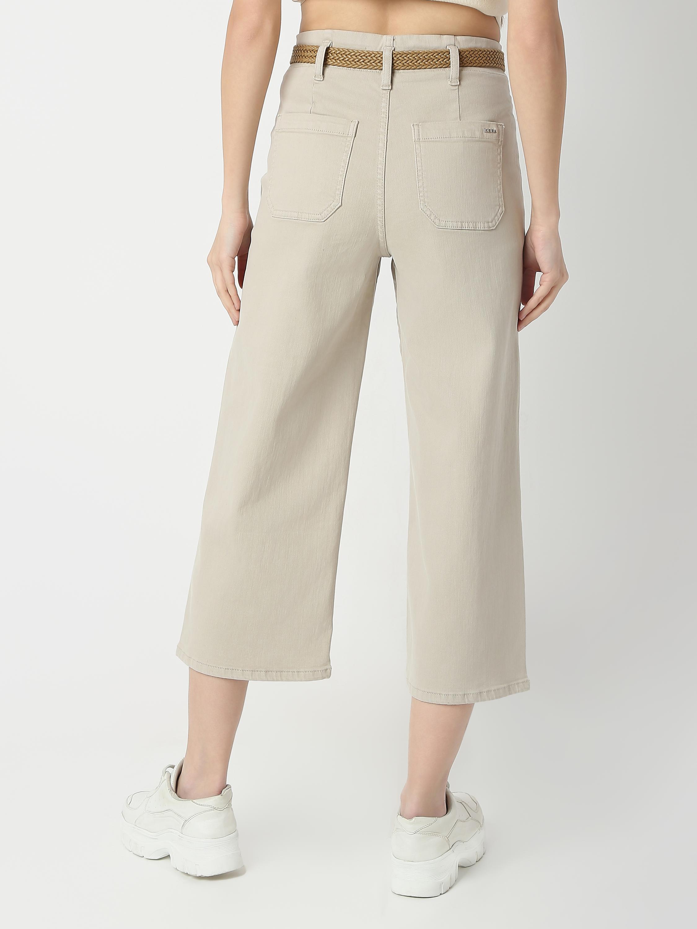 High-Rise Wide-Leg Culotte Jeans