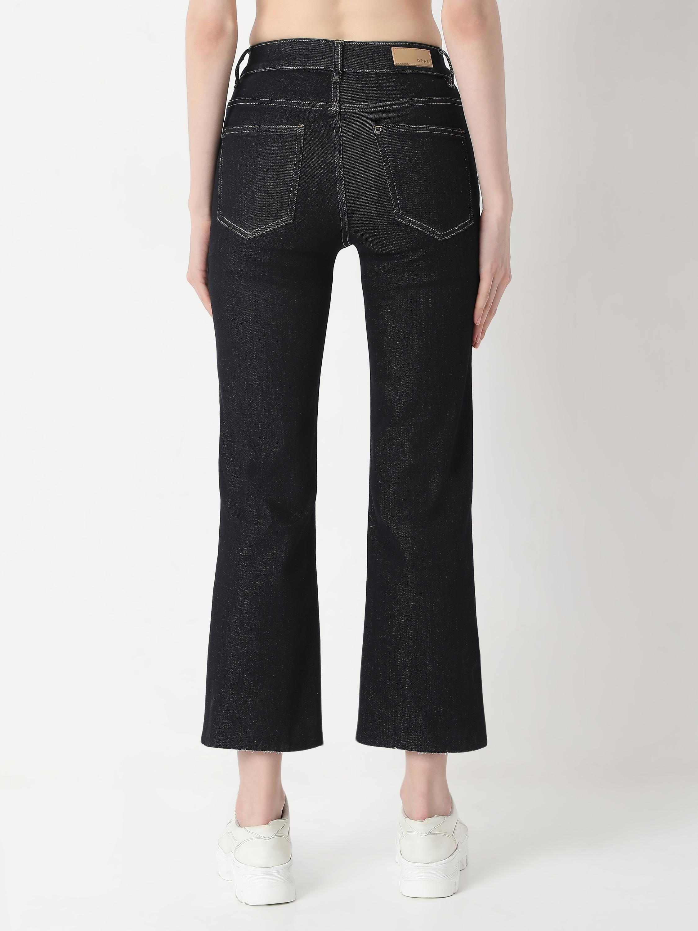 High-Rise Cropped Bootcut Jeans
