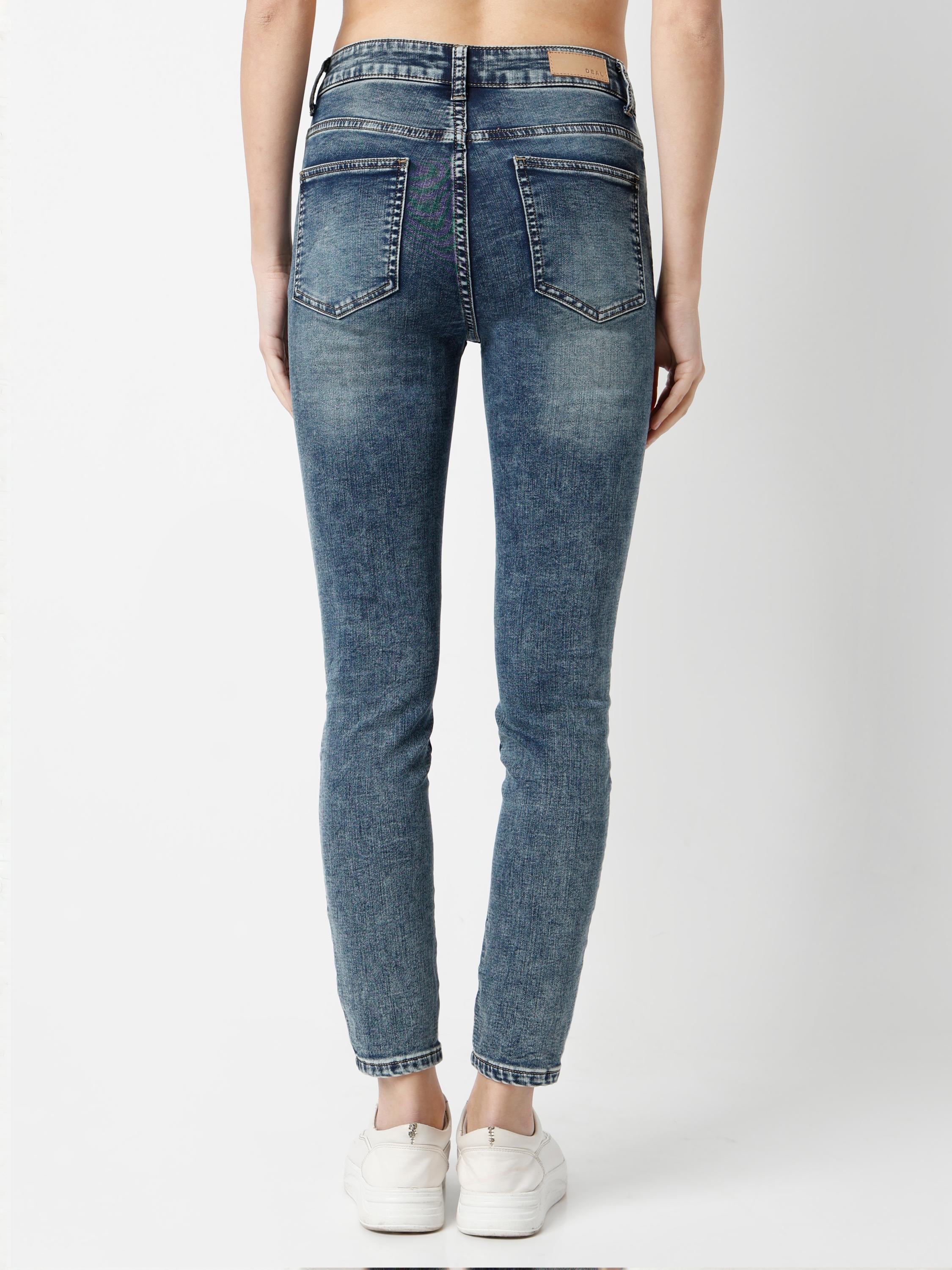 High-Rise Skinny Ankle Jeans — Whiskered & Faded Denim