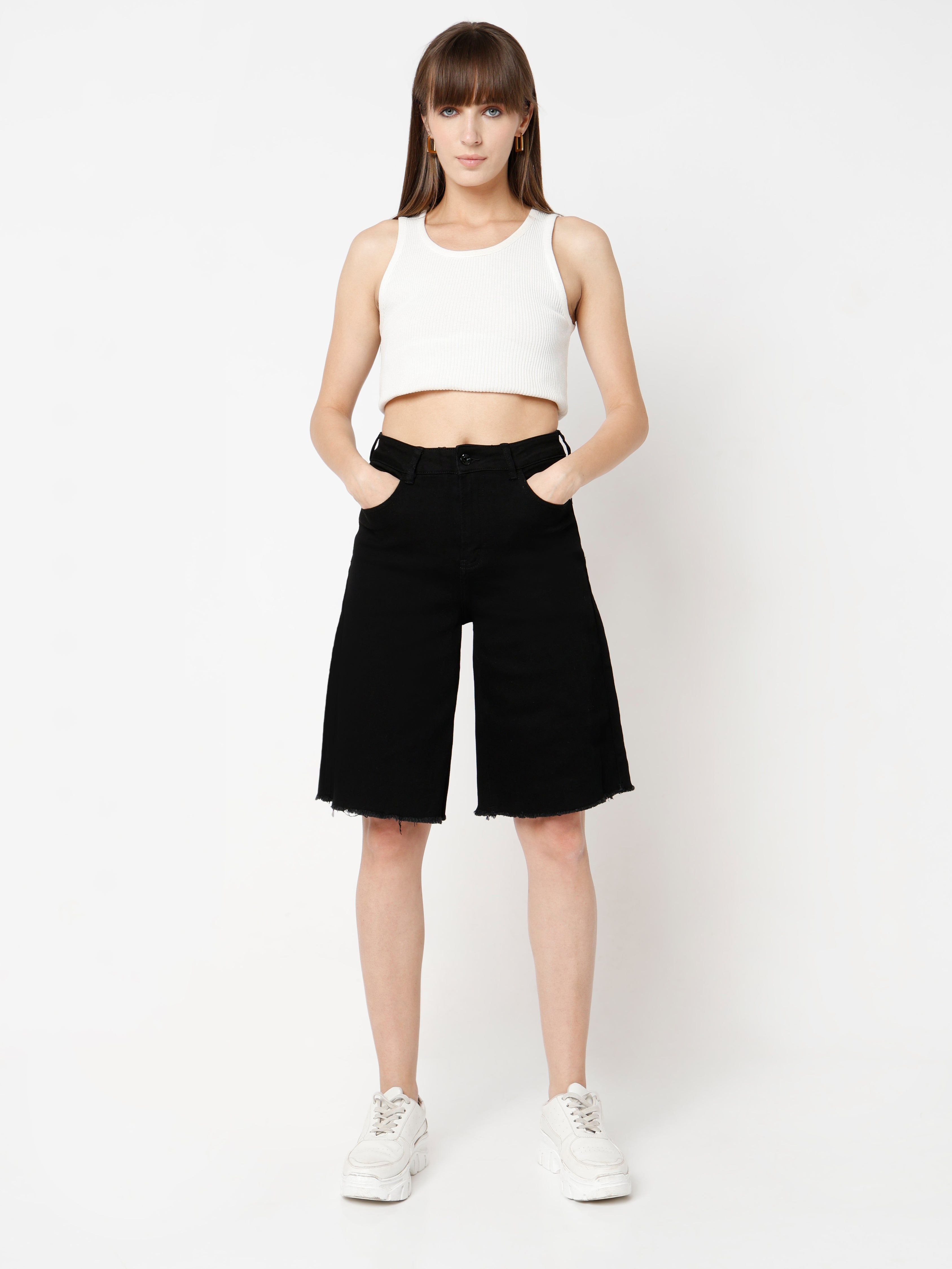 Classic Denim Bermuda Shorts