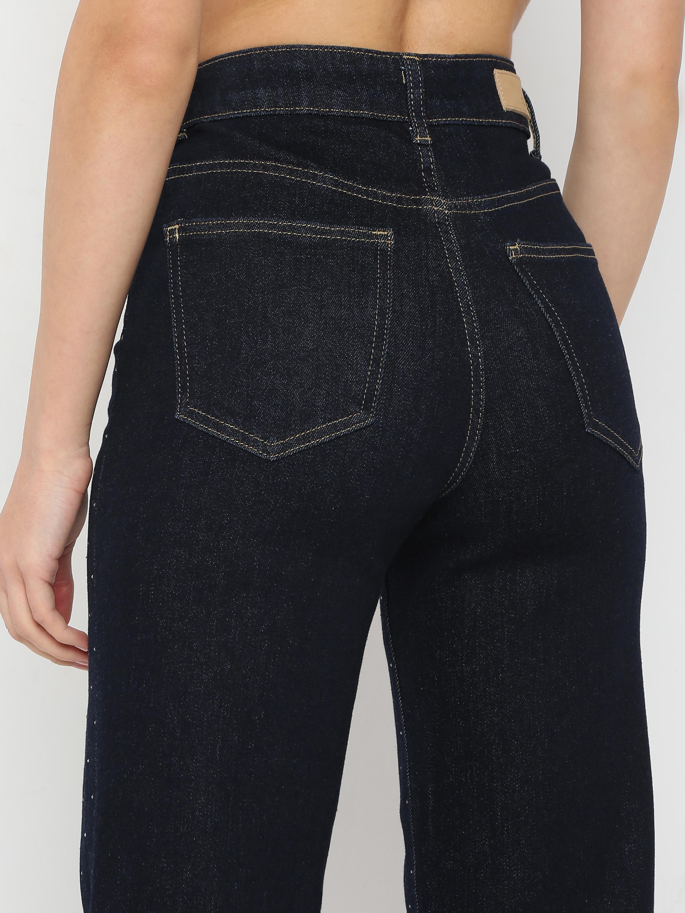 Straight Leg Denim with Fine Dot Embellishments
