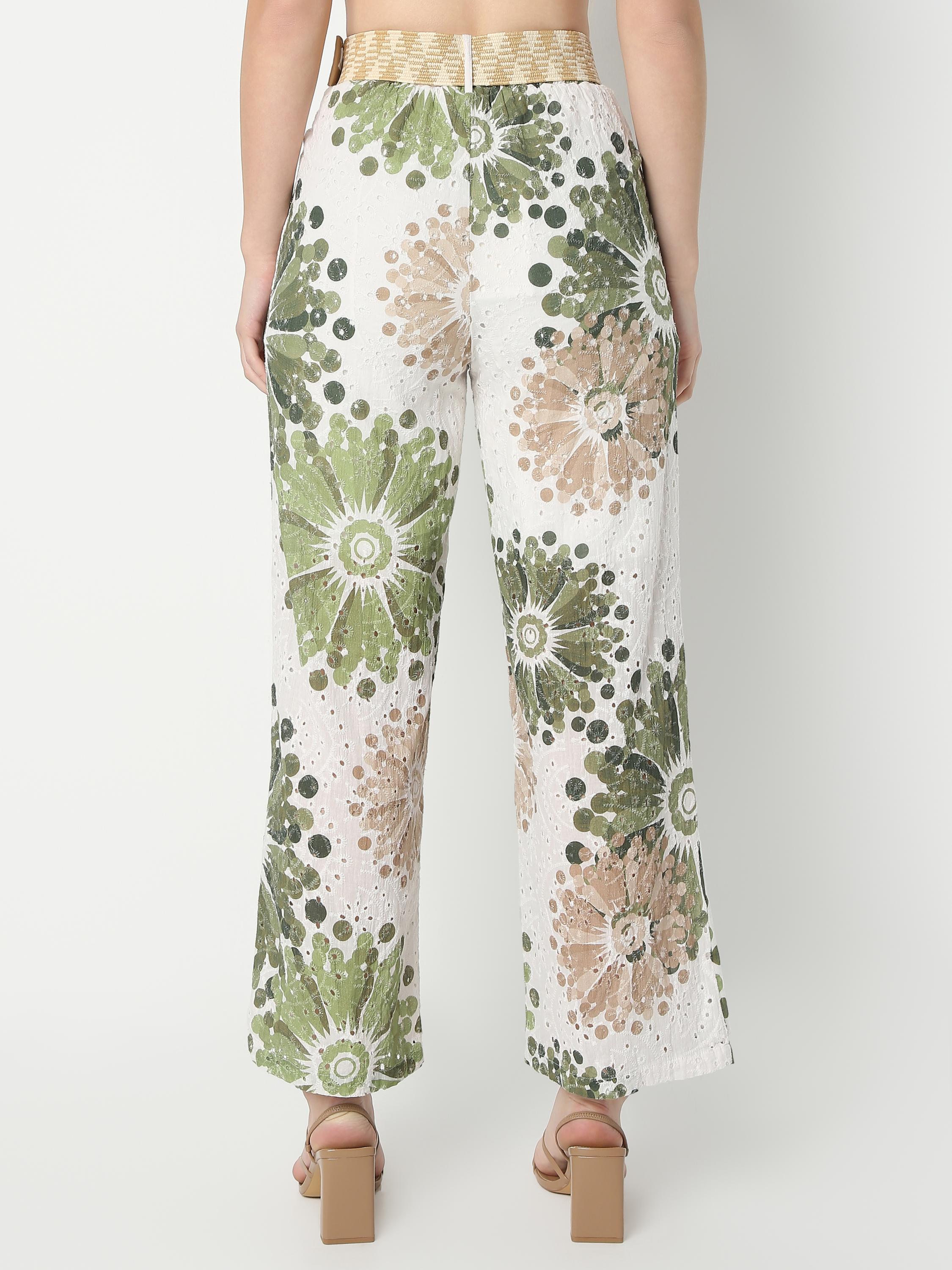 Statement Wide-Leg Floral Printed Pants