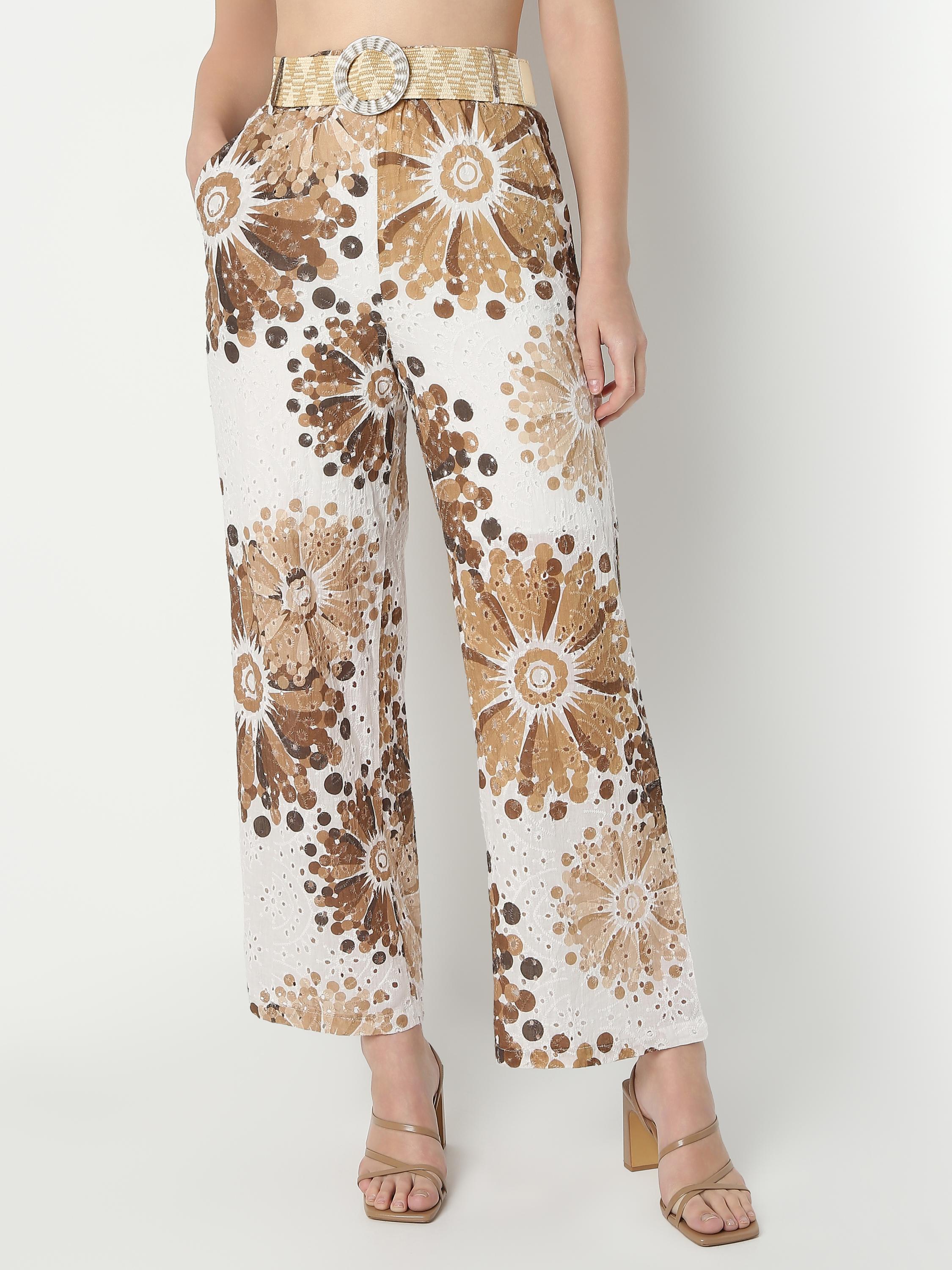 Statement Wide-Leg Floral Printed Pants