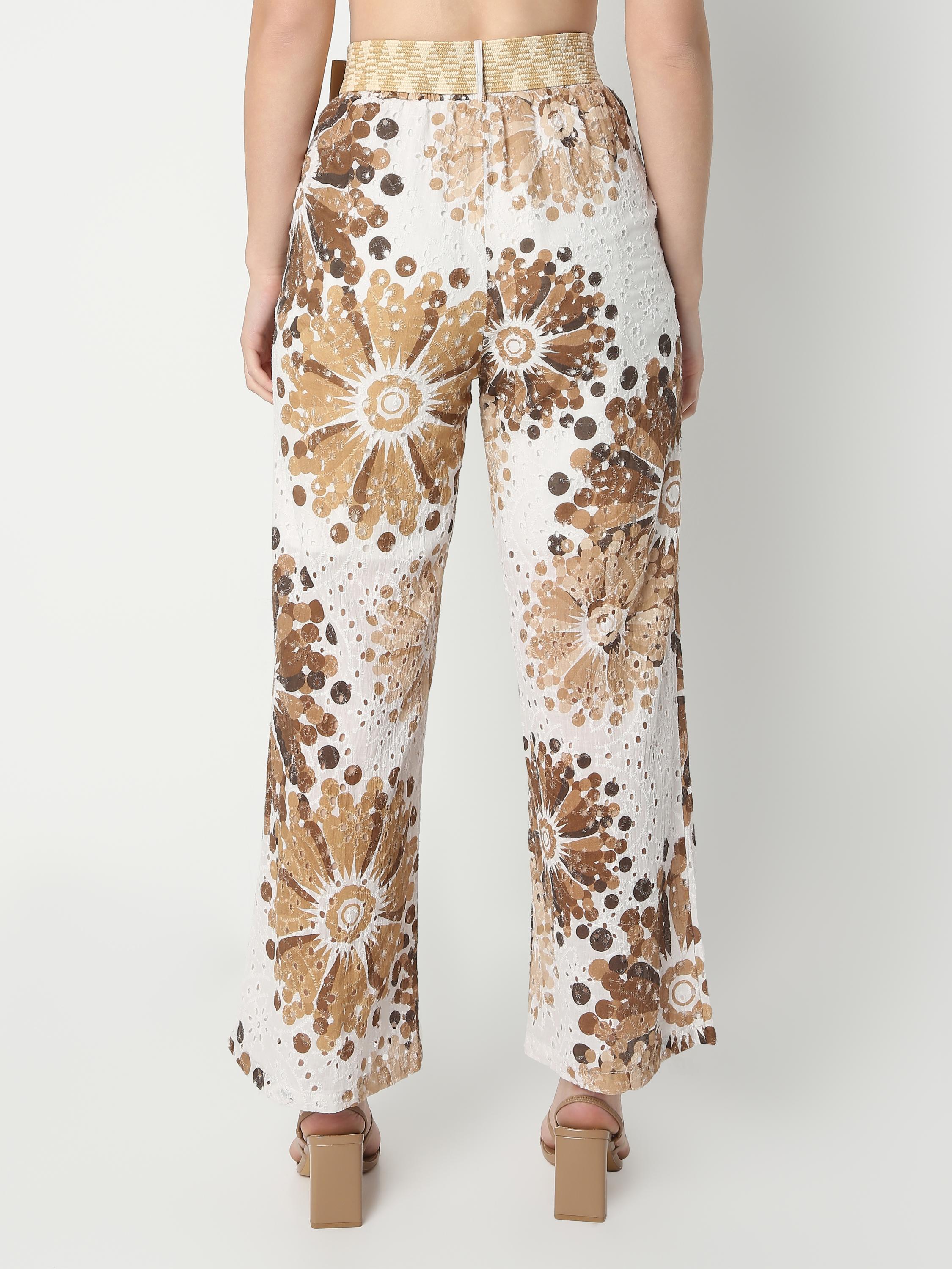 Statement Wide-Leg Floral Printed Pants