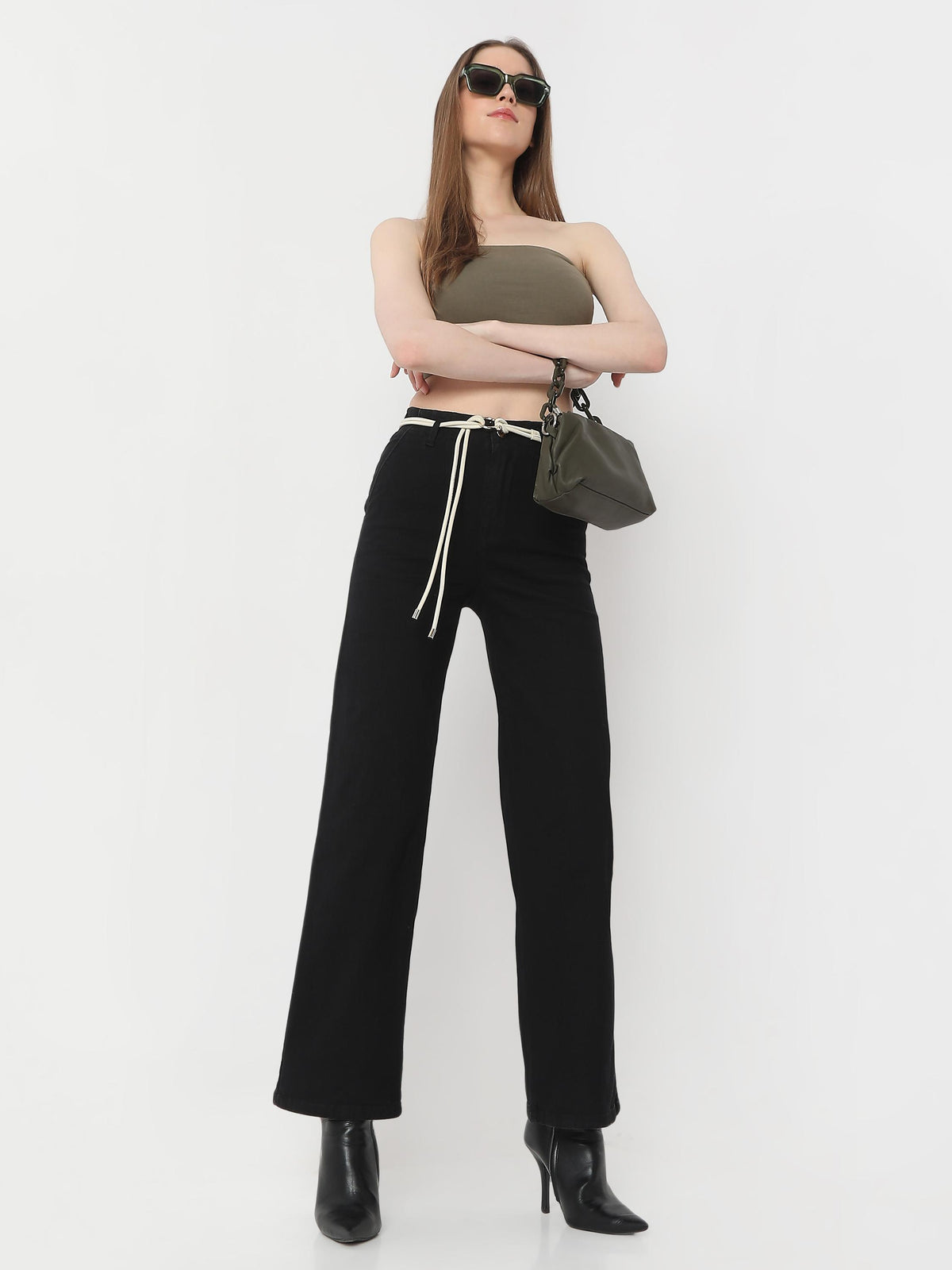 High Rise Wide Leg Trousers