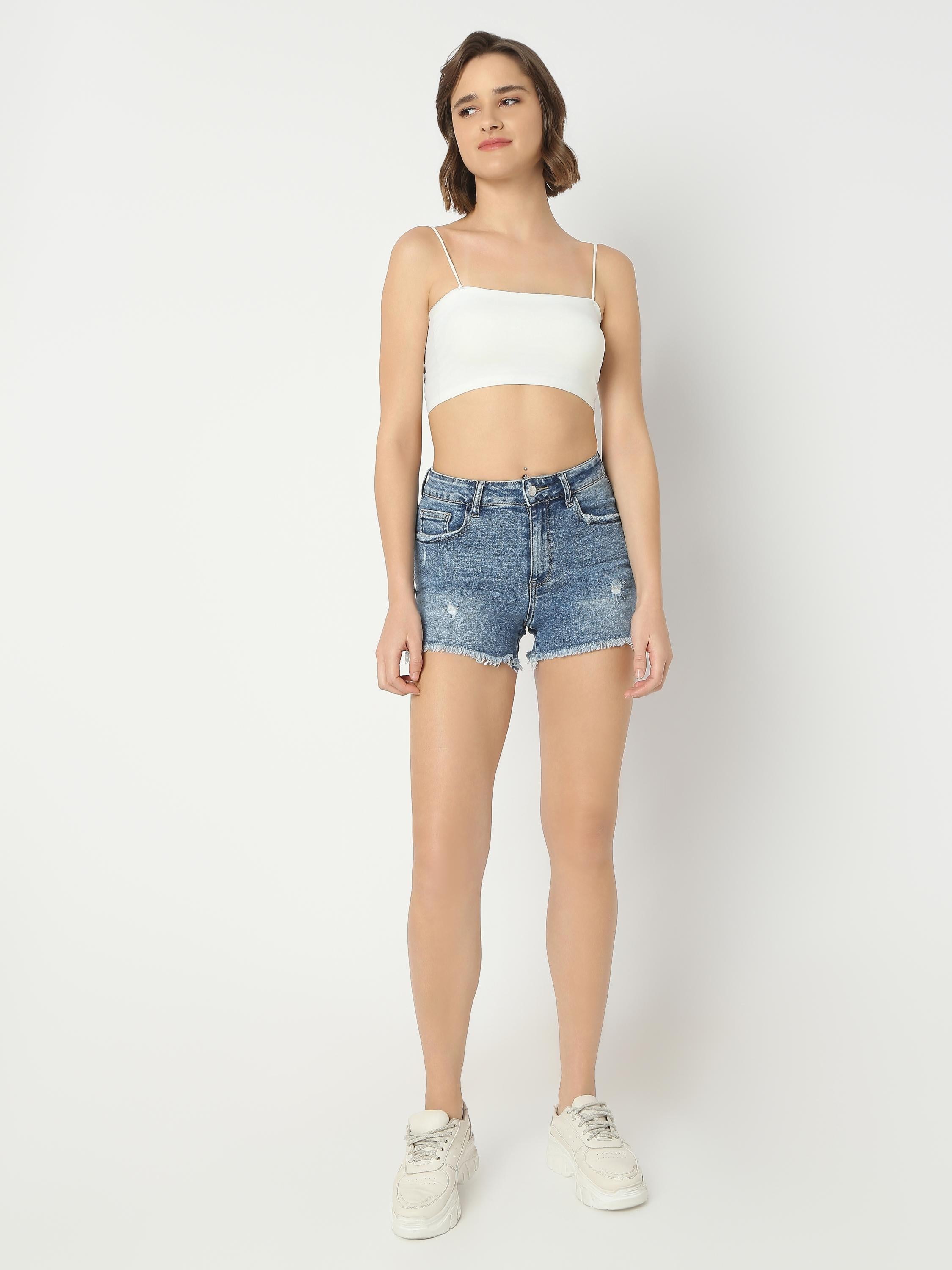 Classic High Waist Denim Shorts