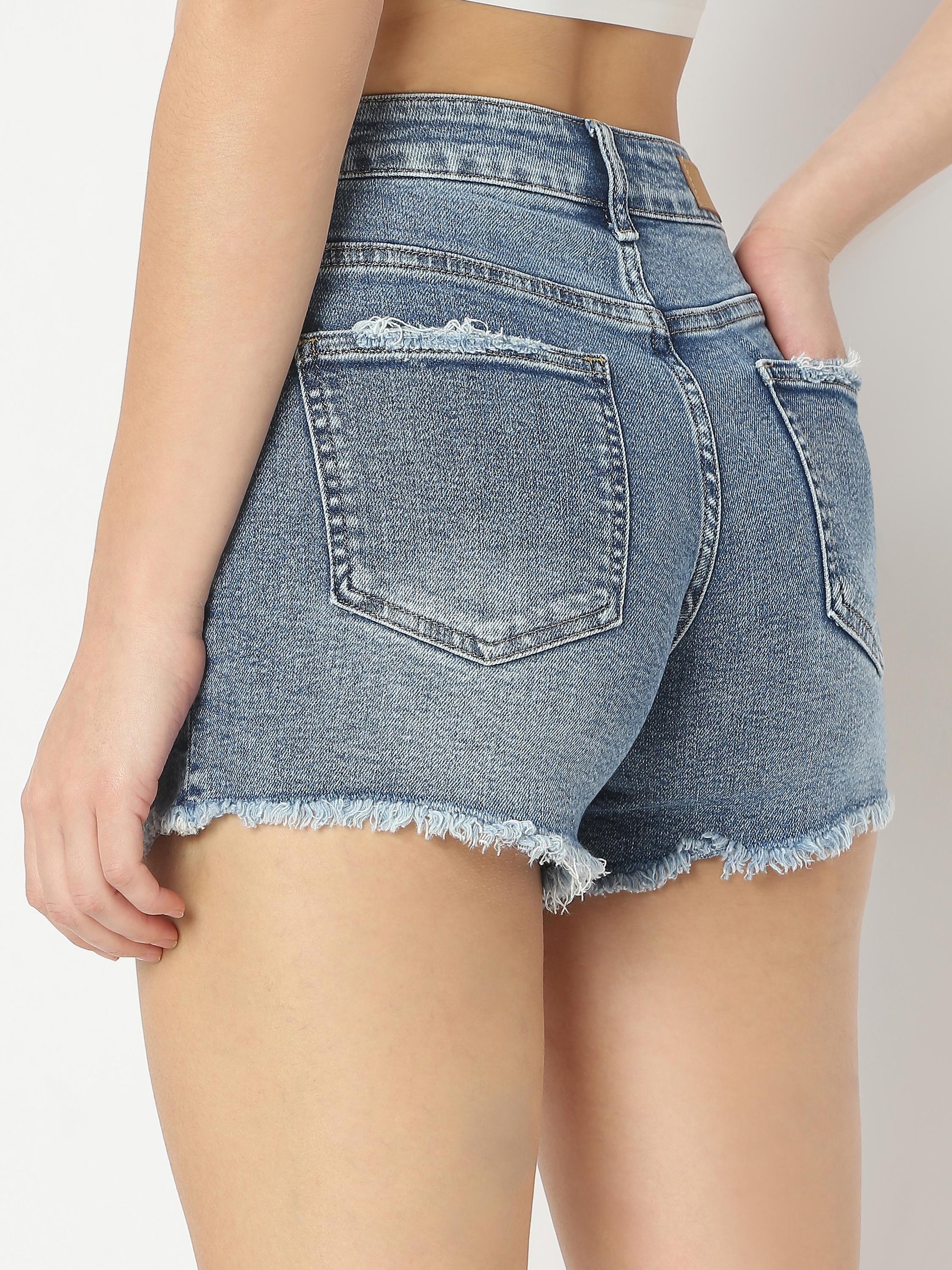 Classic High Waist Denim Shorts