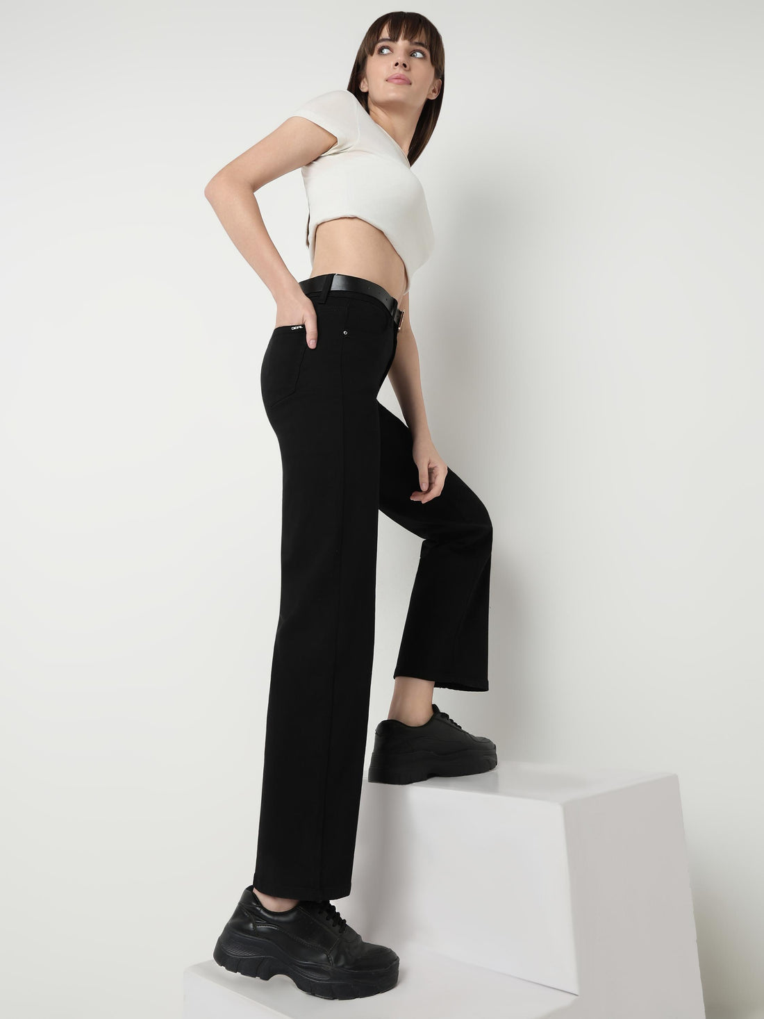 The Downtown Wide Leg – Black Jeans