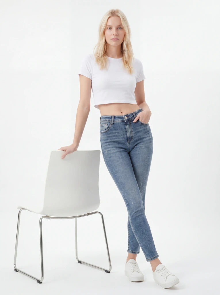 Slim-Fit Washed Denim Jeans