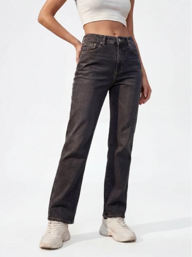 Washed Wide Leg Denim Jeans