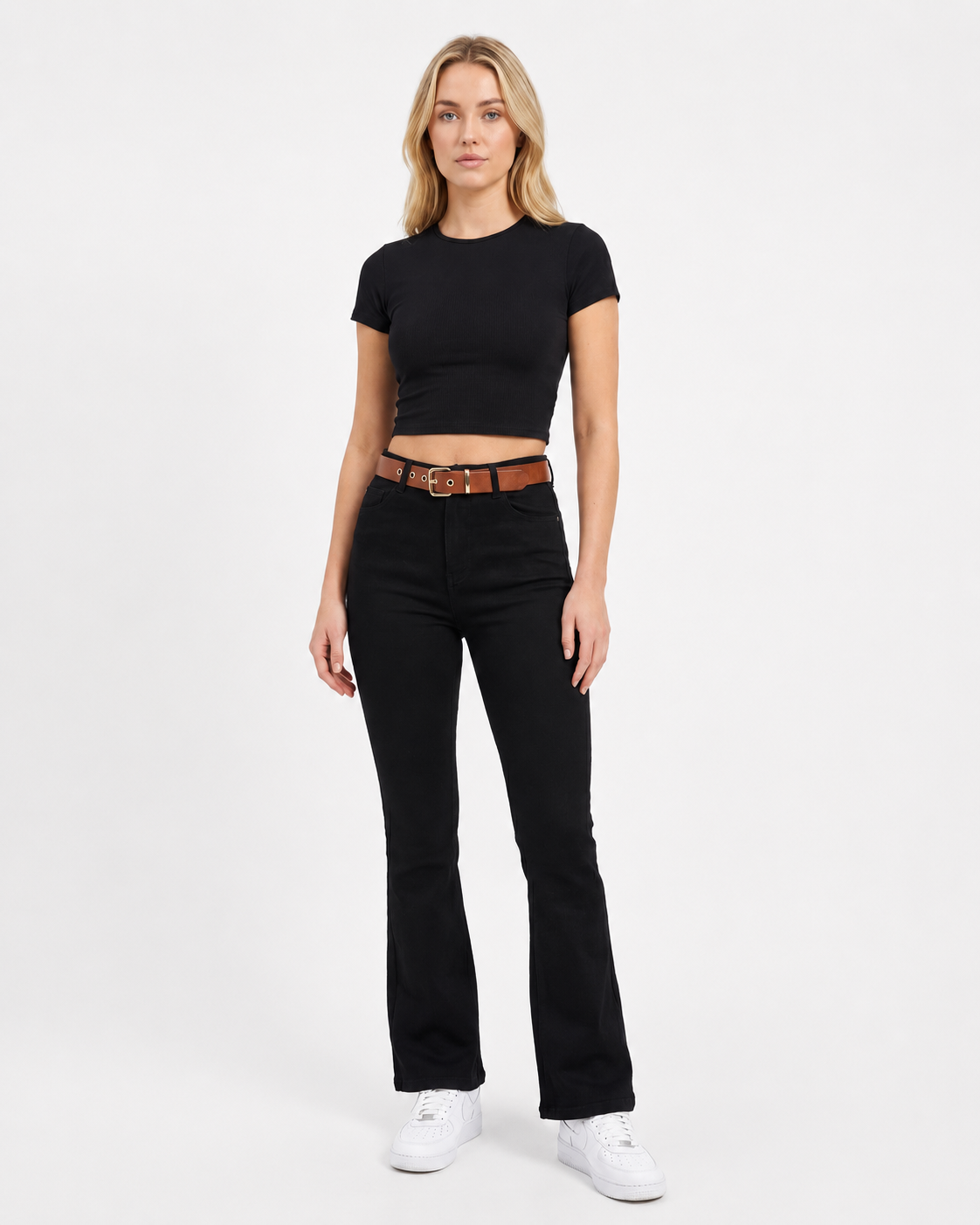High-Waist Flared Denim Jeans