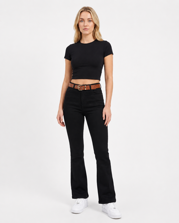 High-Waist Flared Denim Jeans