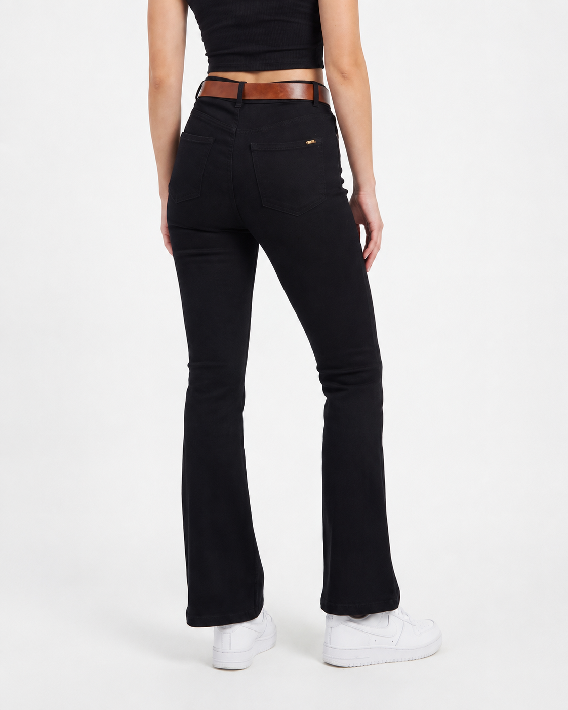 High-Waist Flared Denim Jeans