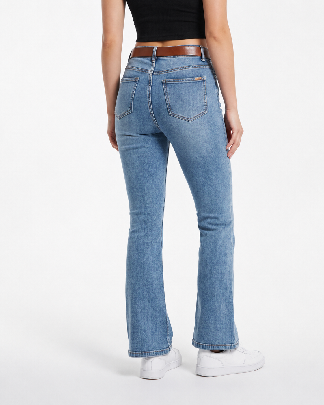 High-Waist Flared Denim Jeans