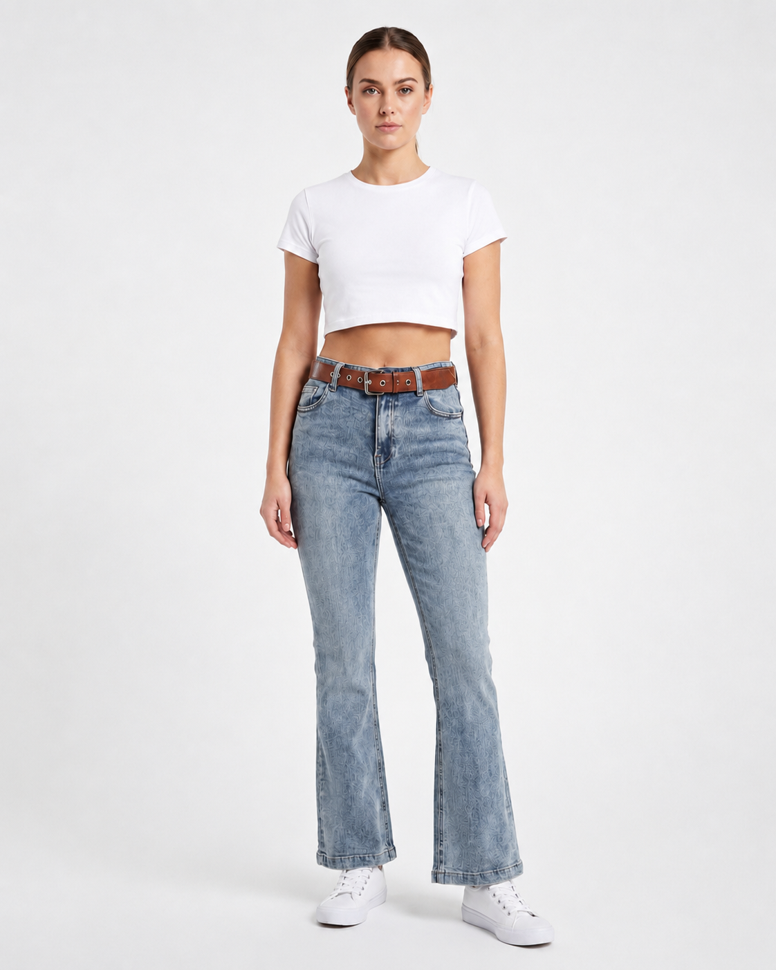 High-Waist Flared Denim Jeans