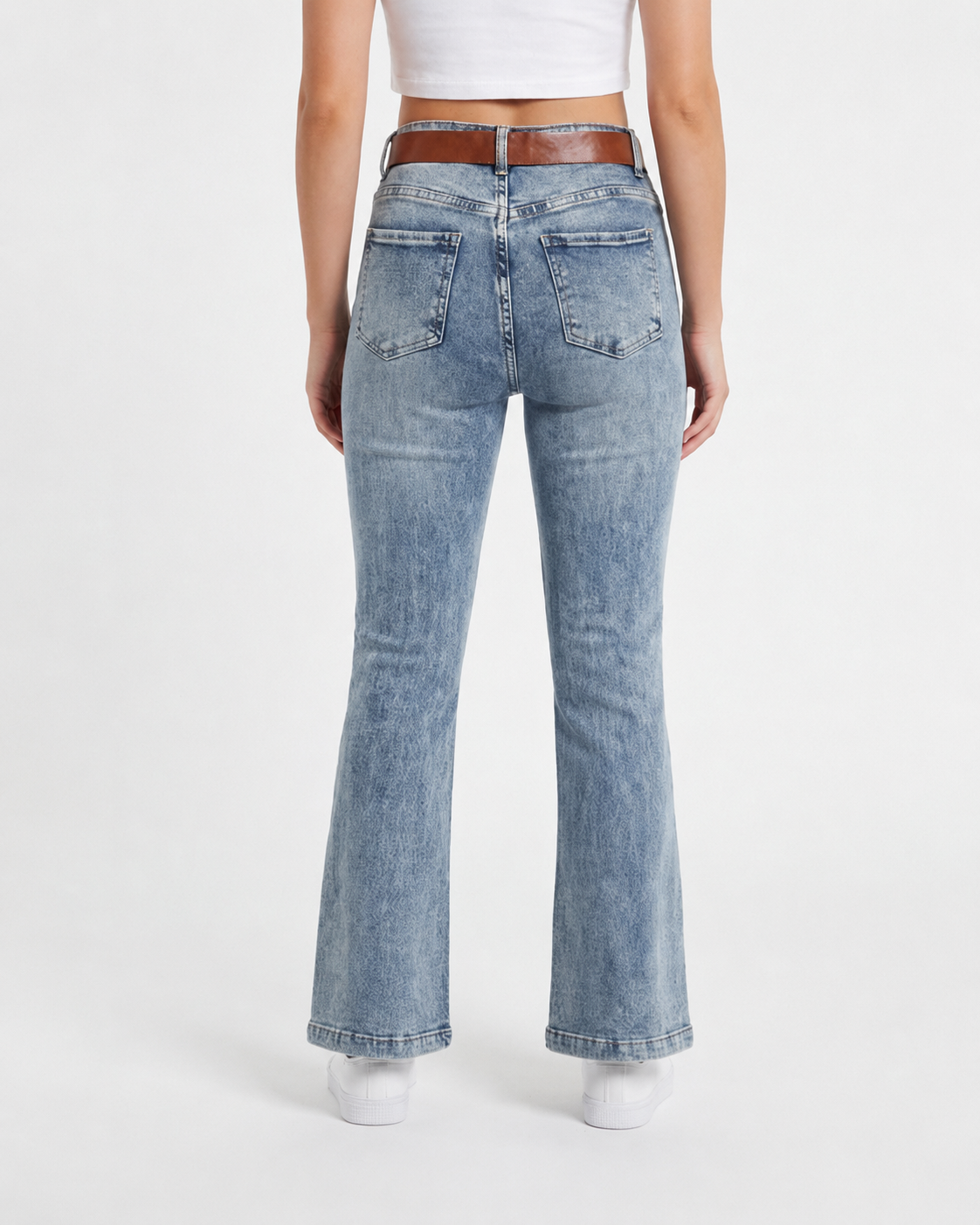 High-Waist Flared Denim Jeans