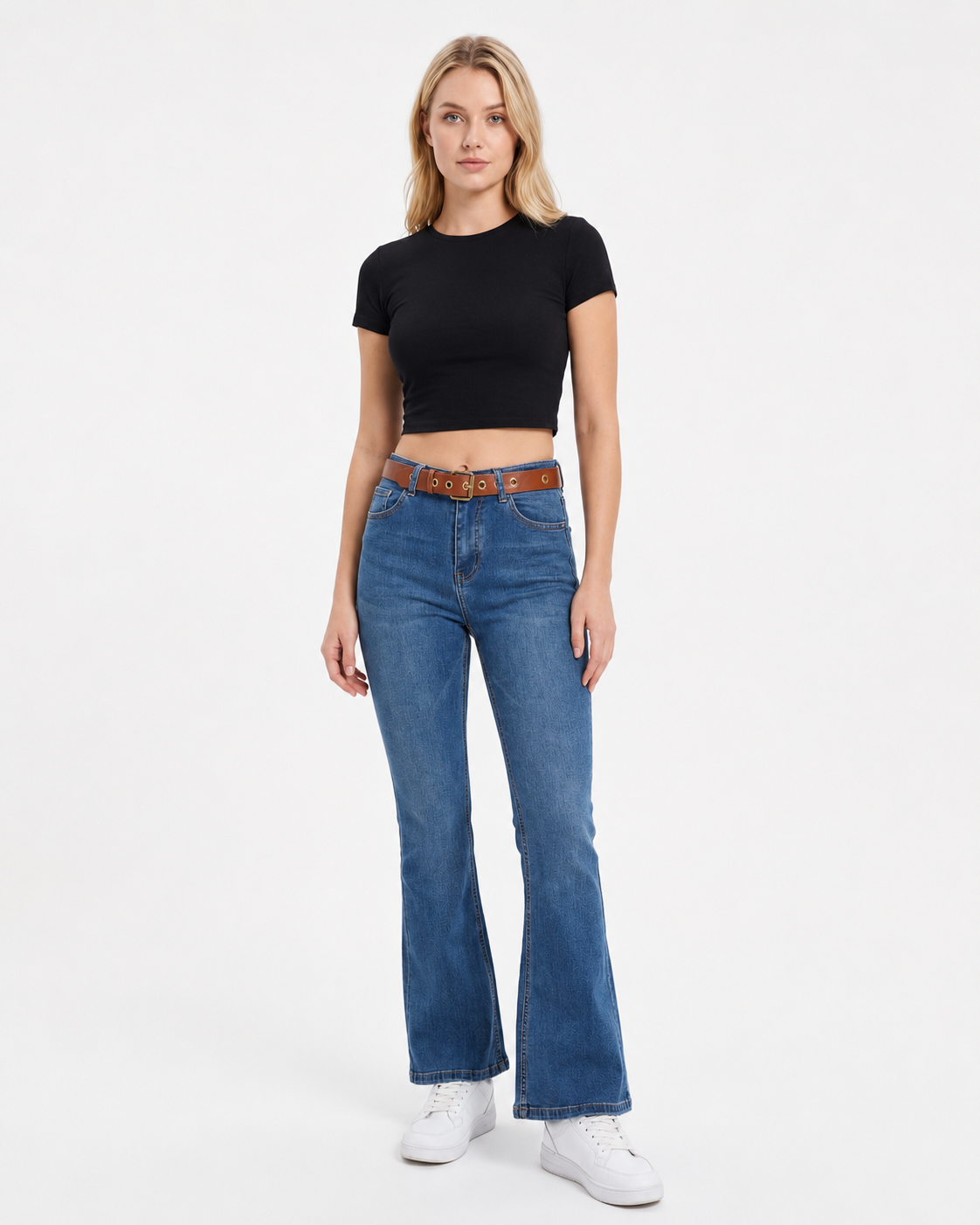 High-Waist Flared Denim Jeans