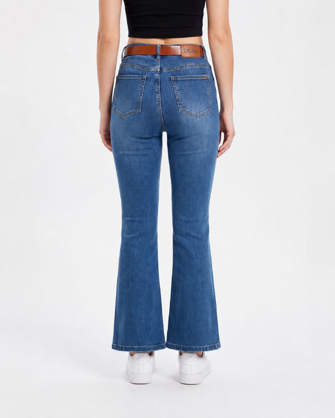High-Waist Flared Denim Jeans