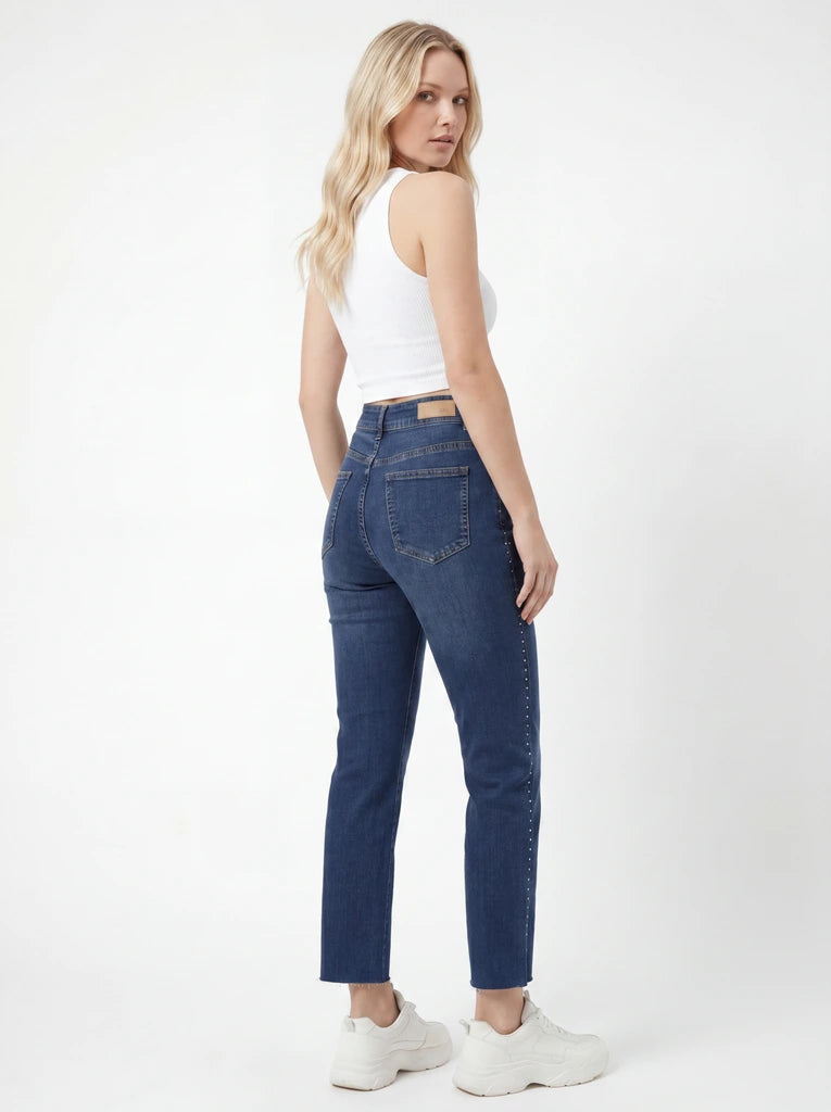 Cropped Slim-Fit Denim Jeans