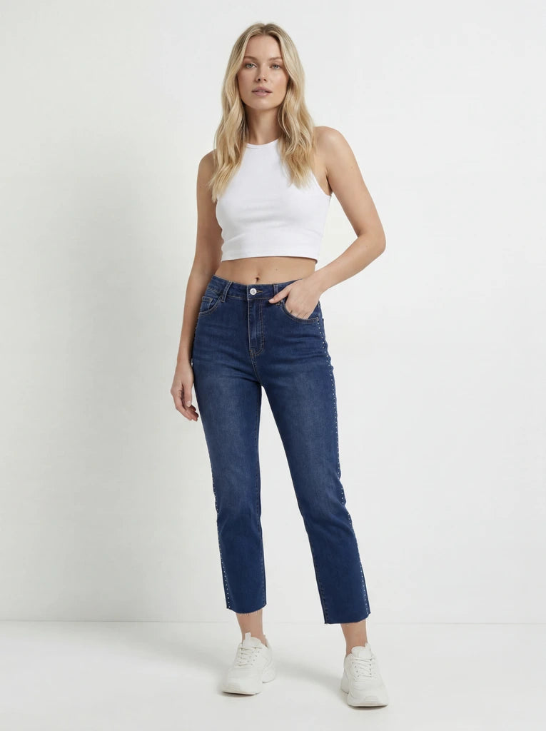 Cropped Slim-Fit Denim Jeans