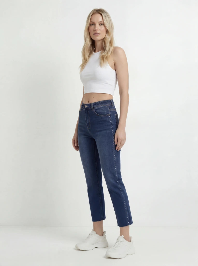 Cropped Slim-Fit Denim Jeans