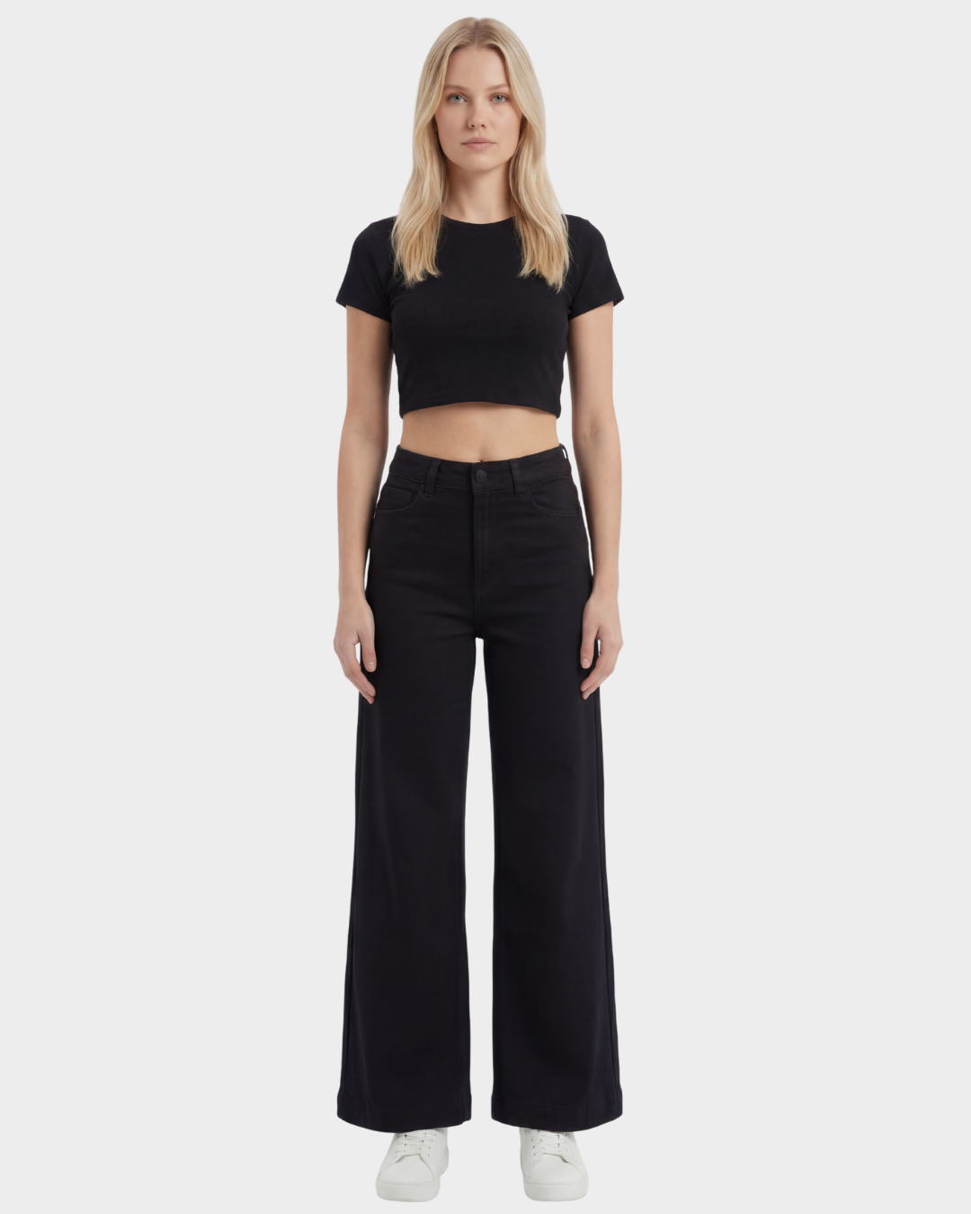 Noir High-Rise Wide-Leg Jeans