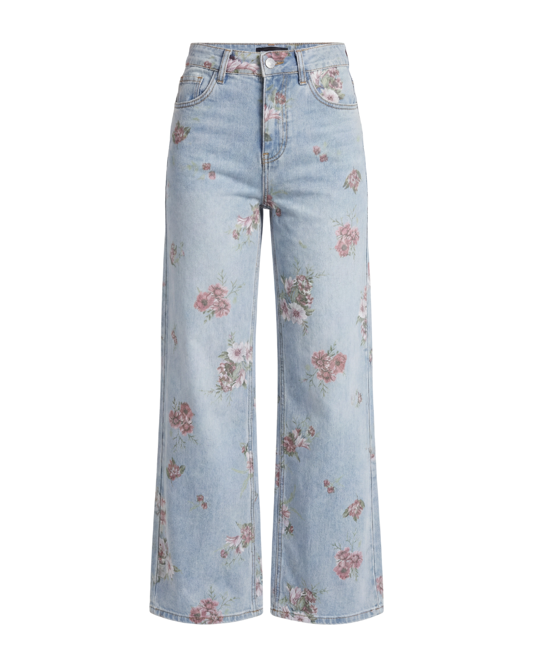 Floral Print Straight-Fit Jeans