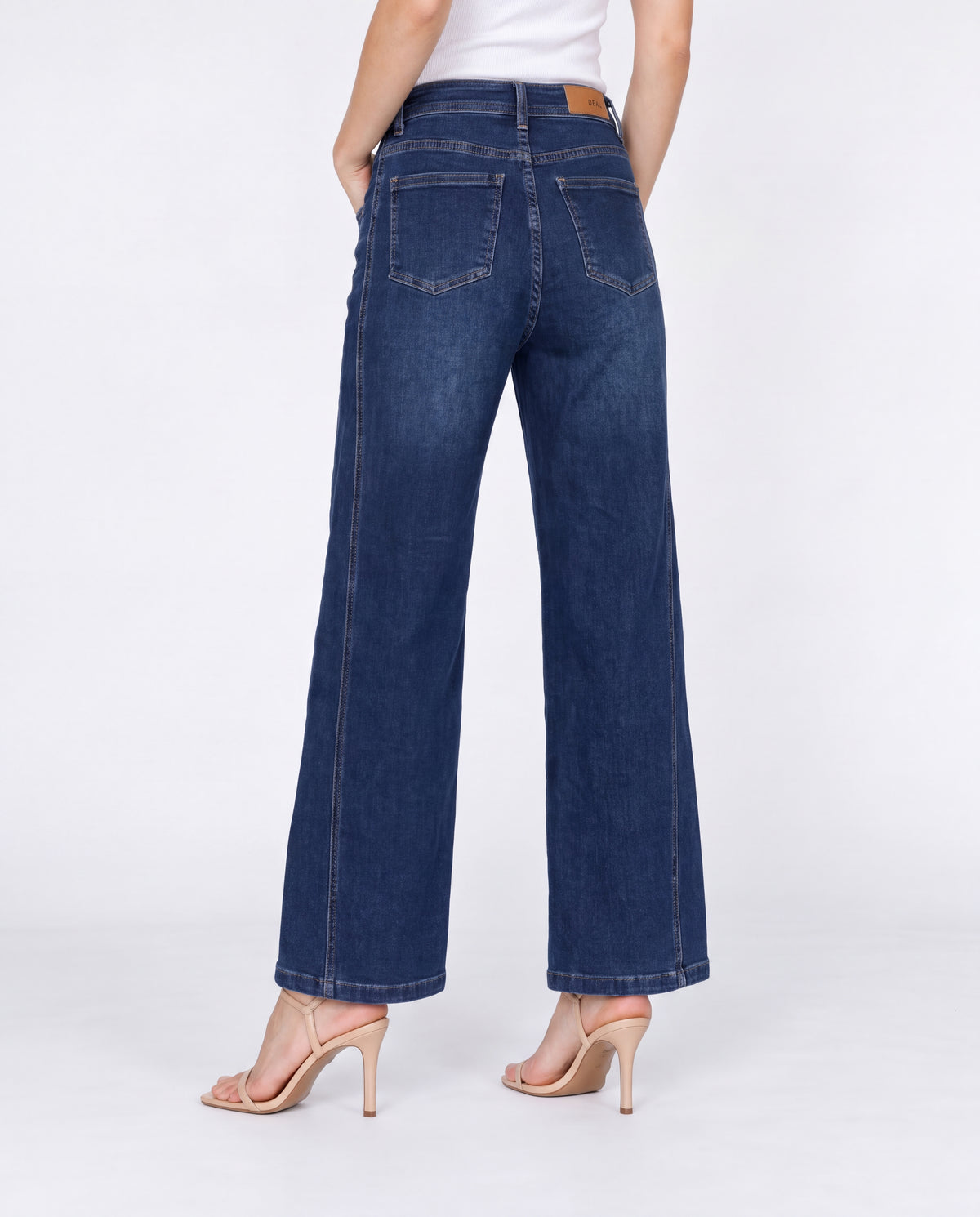 Relaxed Fit Denim High Rise Wide Leg Jeans