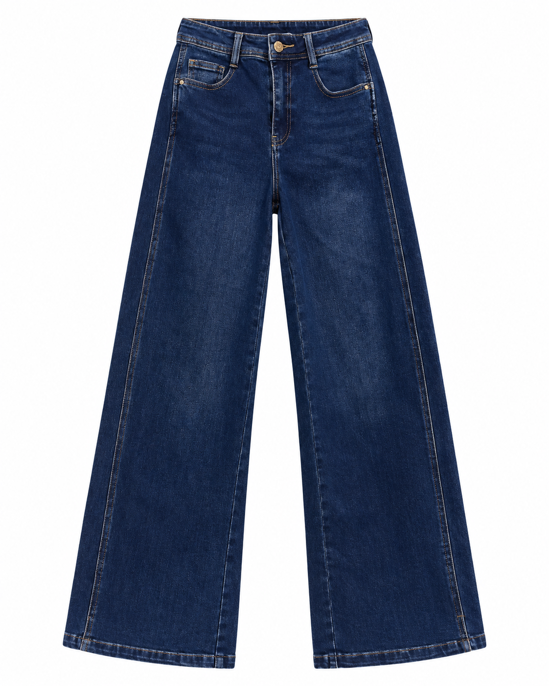 Relaxed Fit Denim High Rise Wide Leg Jeans