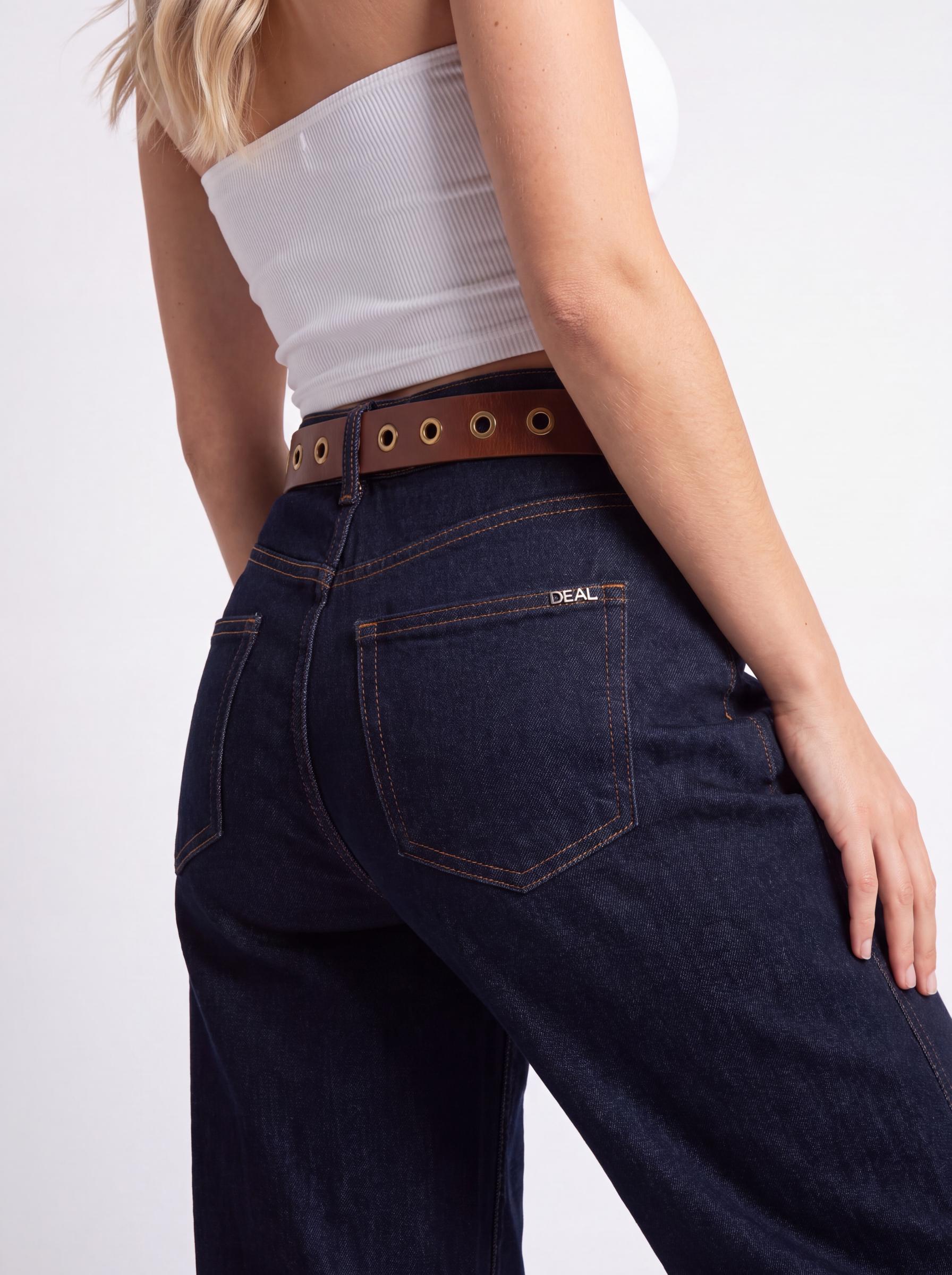 High-Rise Straight Leg Denim Jeans