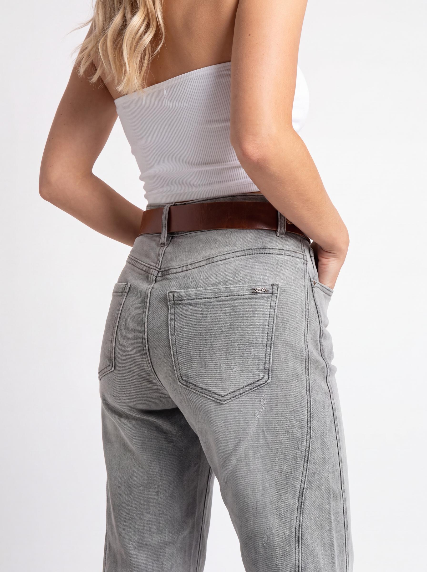 High-Rise Straight Leg Denim Jeans