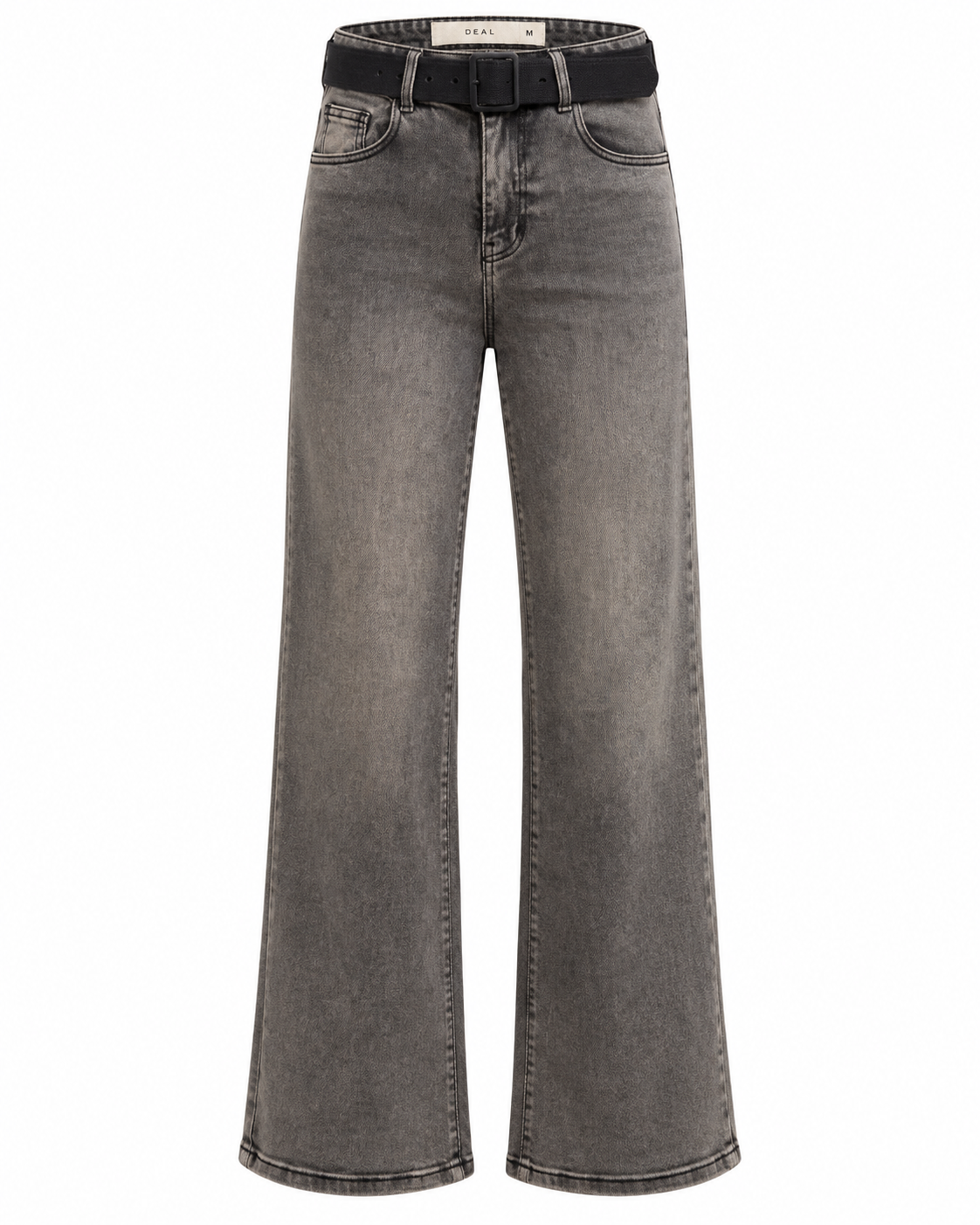 Belted High Rise Wide Leg Jeans