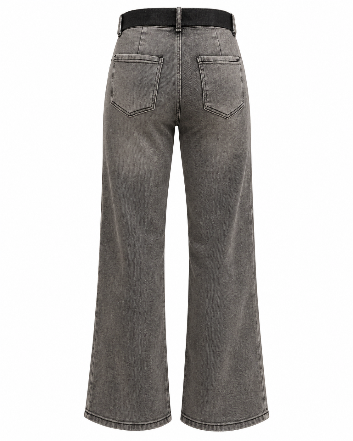Belted High Rise Wide Leg Jeans