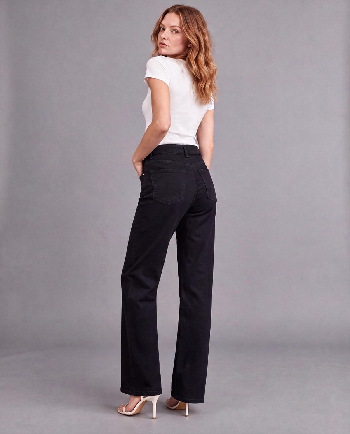 High Rise Wide Leg Jeans with Belt
