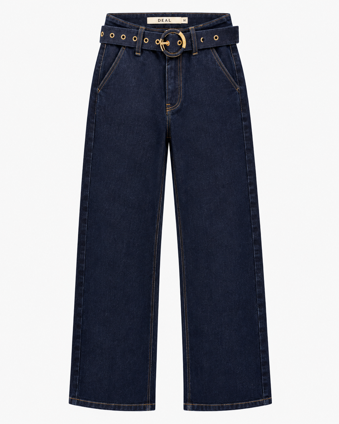 High Rise Wide Leg Jeans with Belt