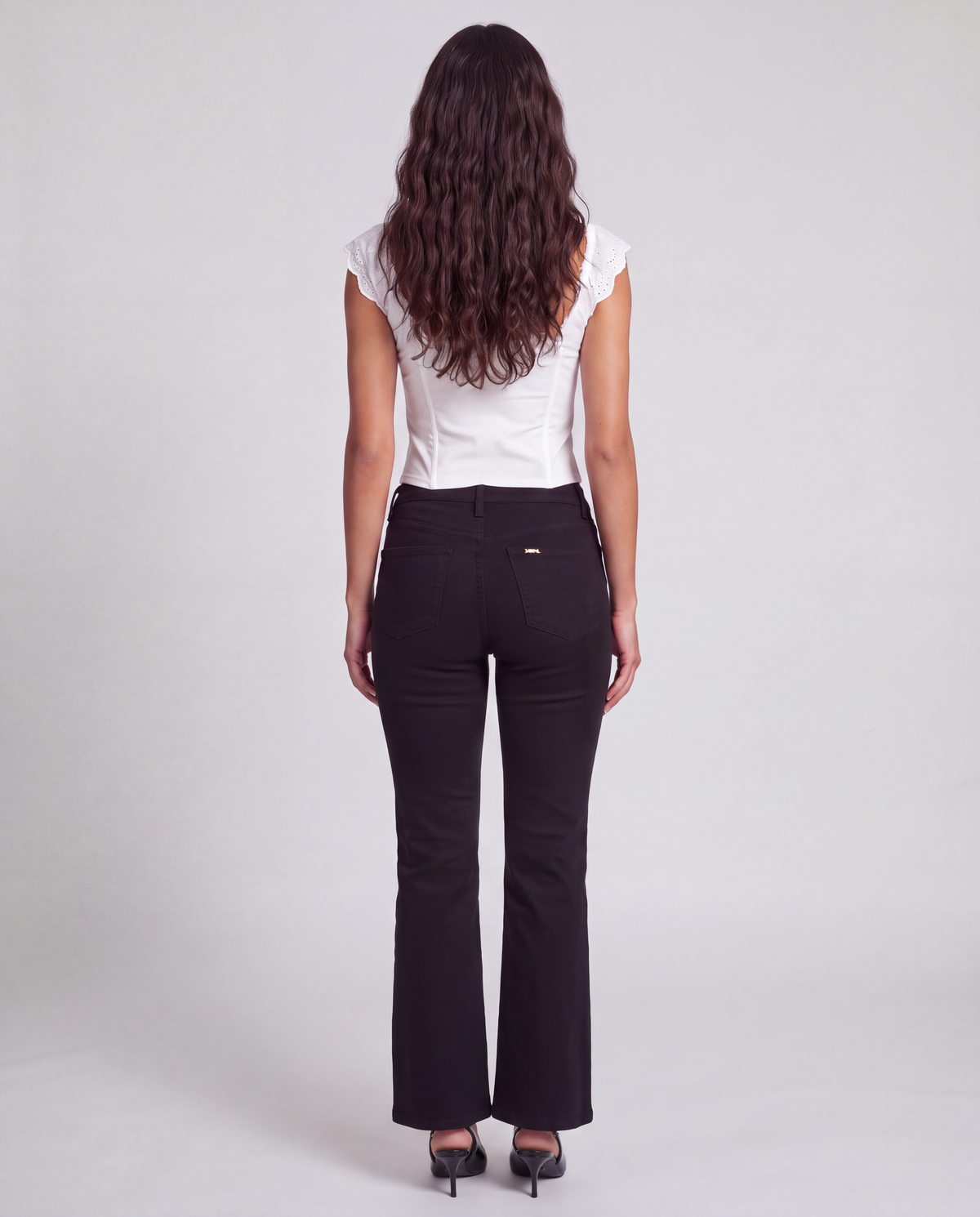 Bootcut Belted High Rise Flared Jeans
