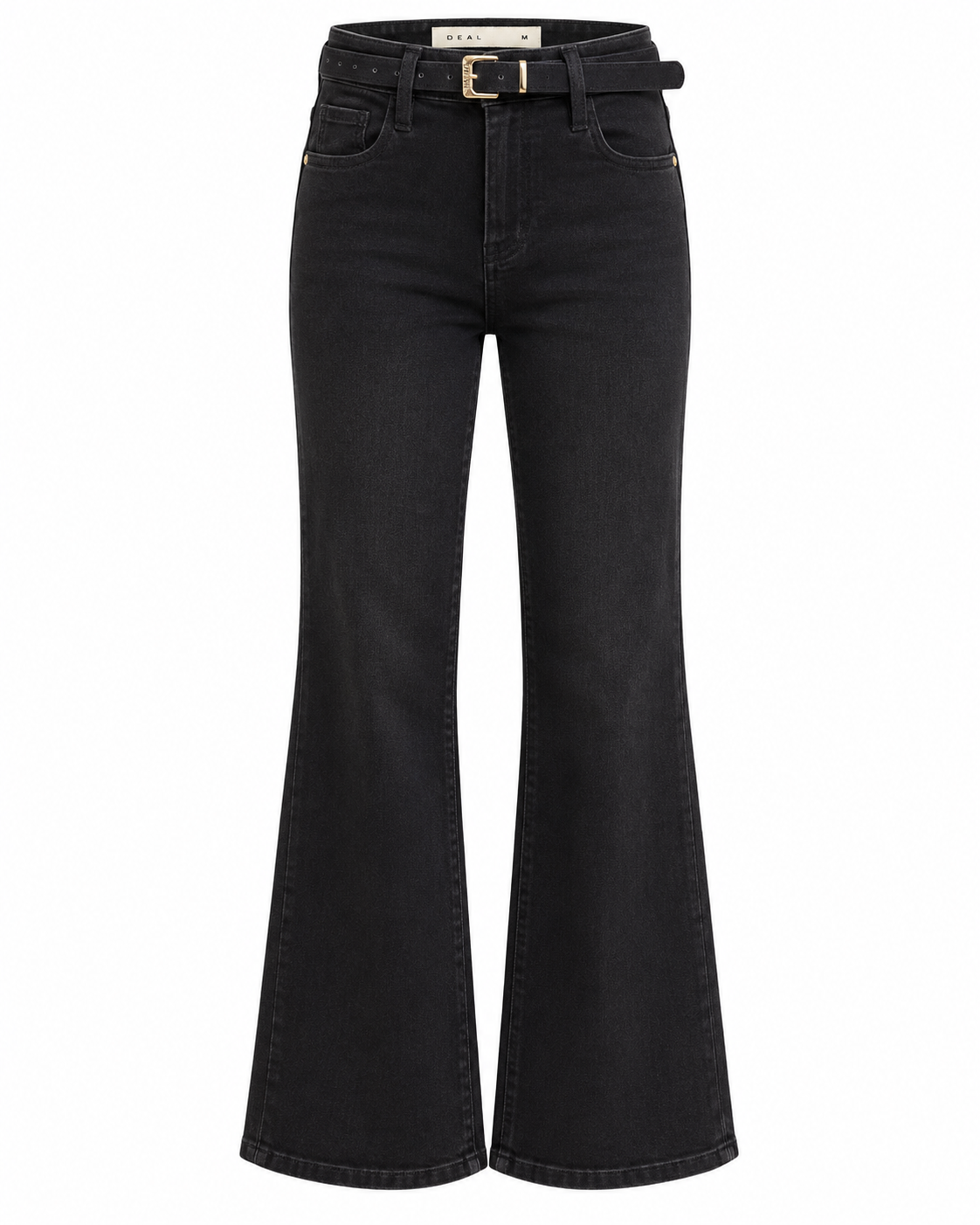 Bootcut Belted High Rise Flared Jeans
