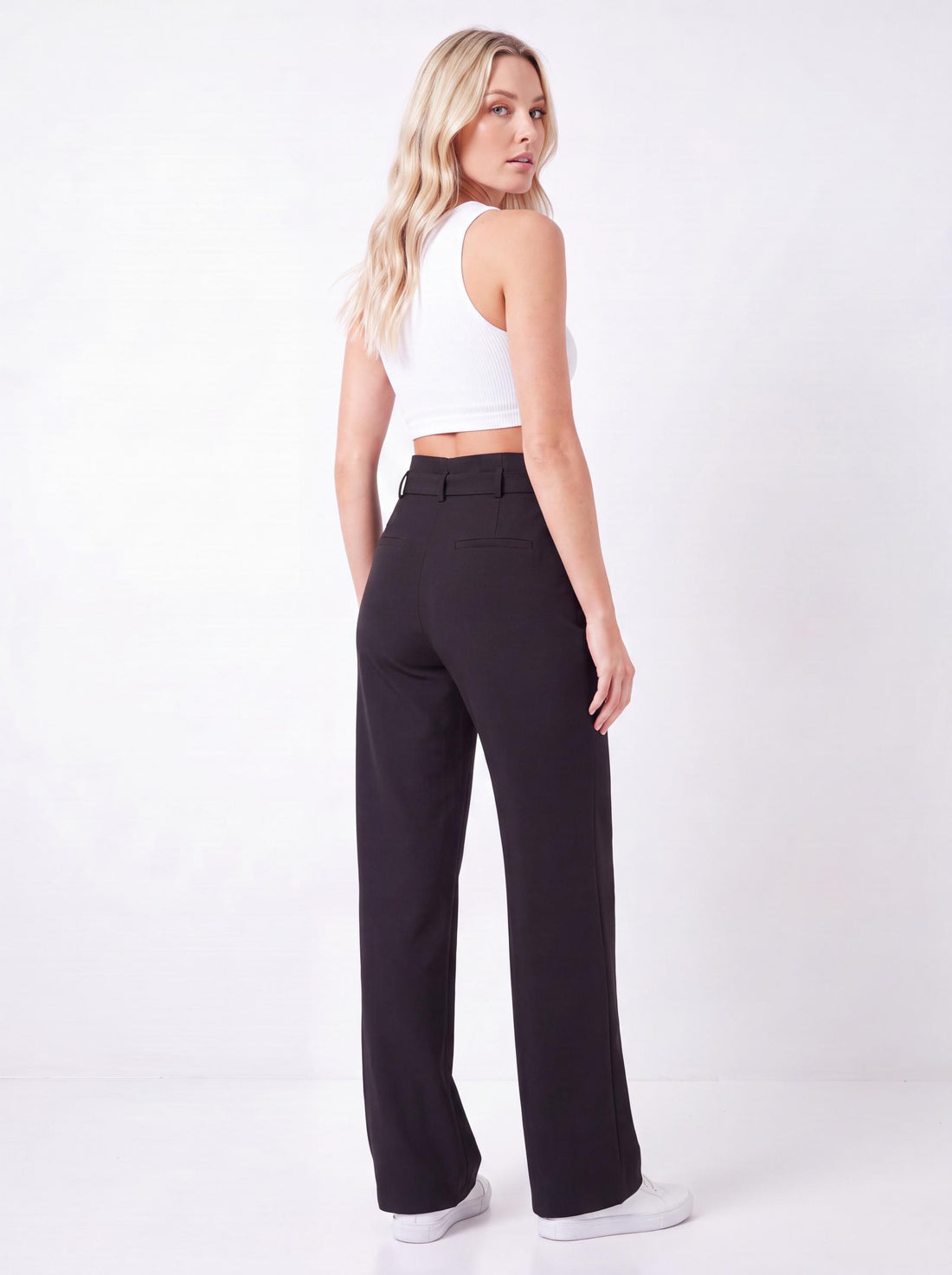 Pleated Wide-Leg Trousers