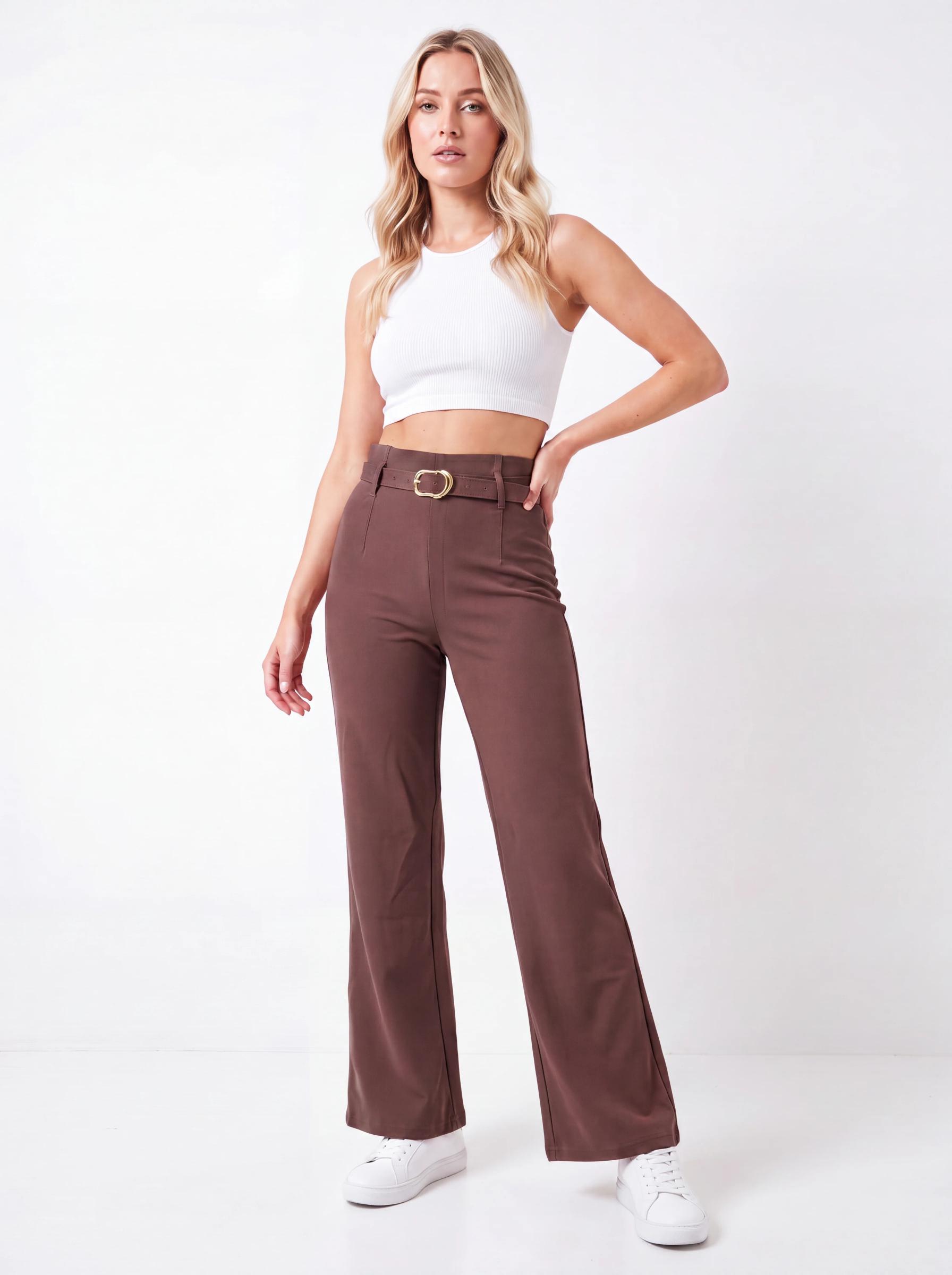 Pleated Wide-Leg Trousers