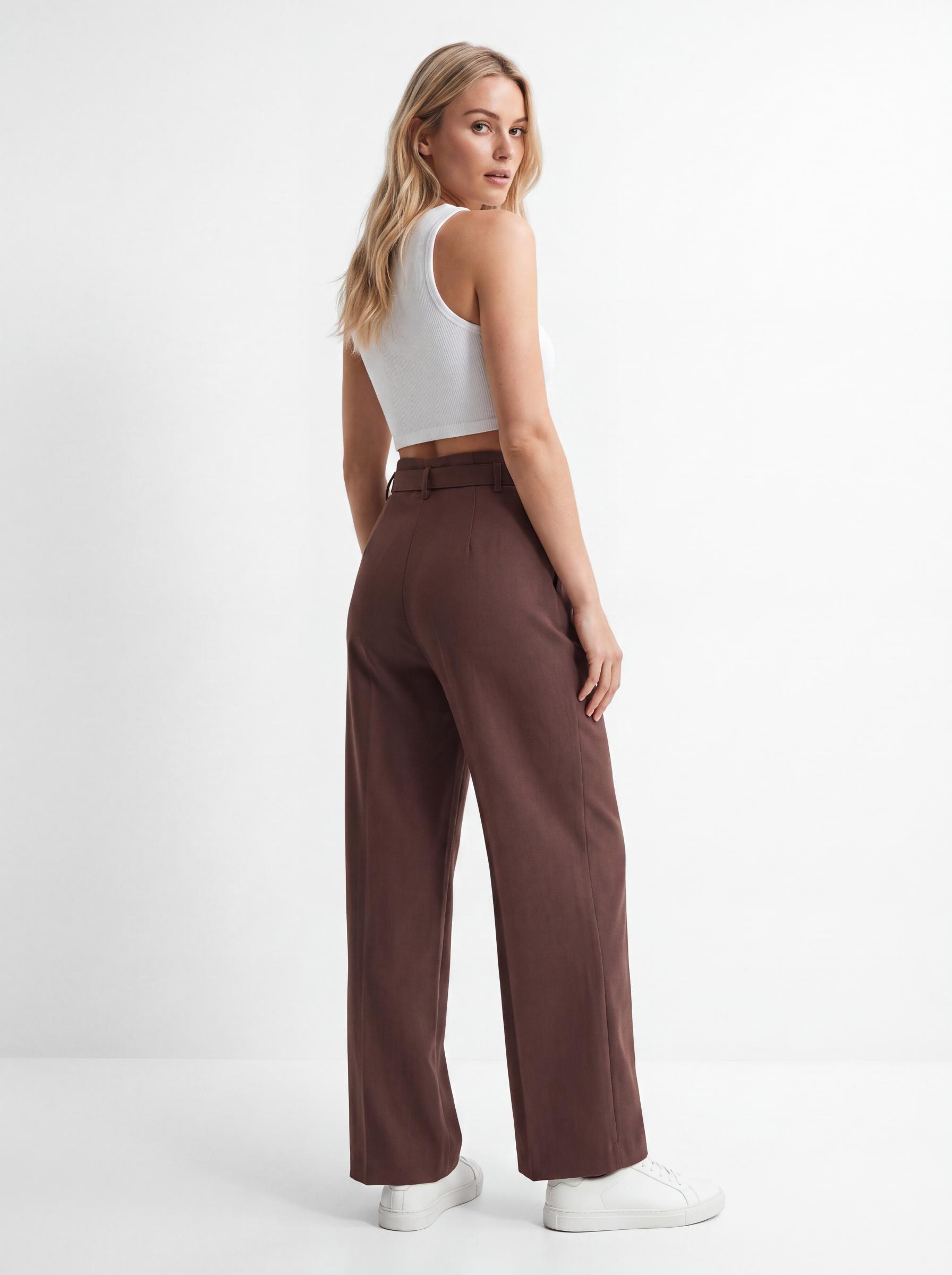 Pleated Wide-Leg Trousers