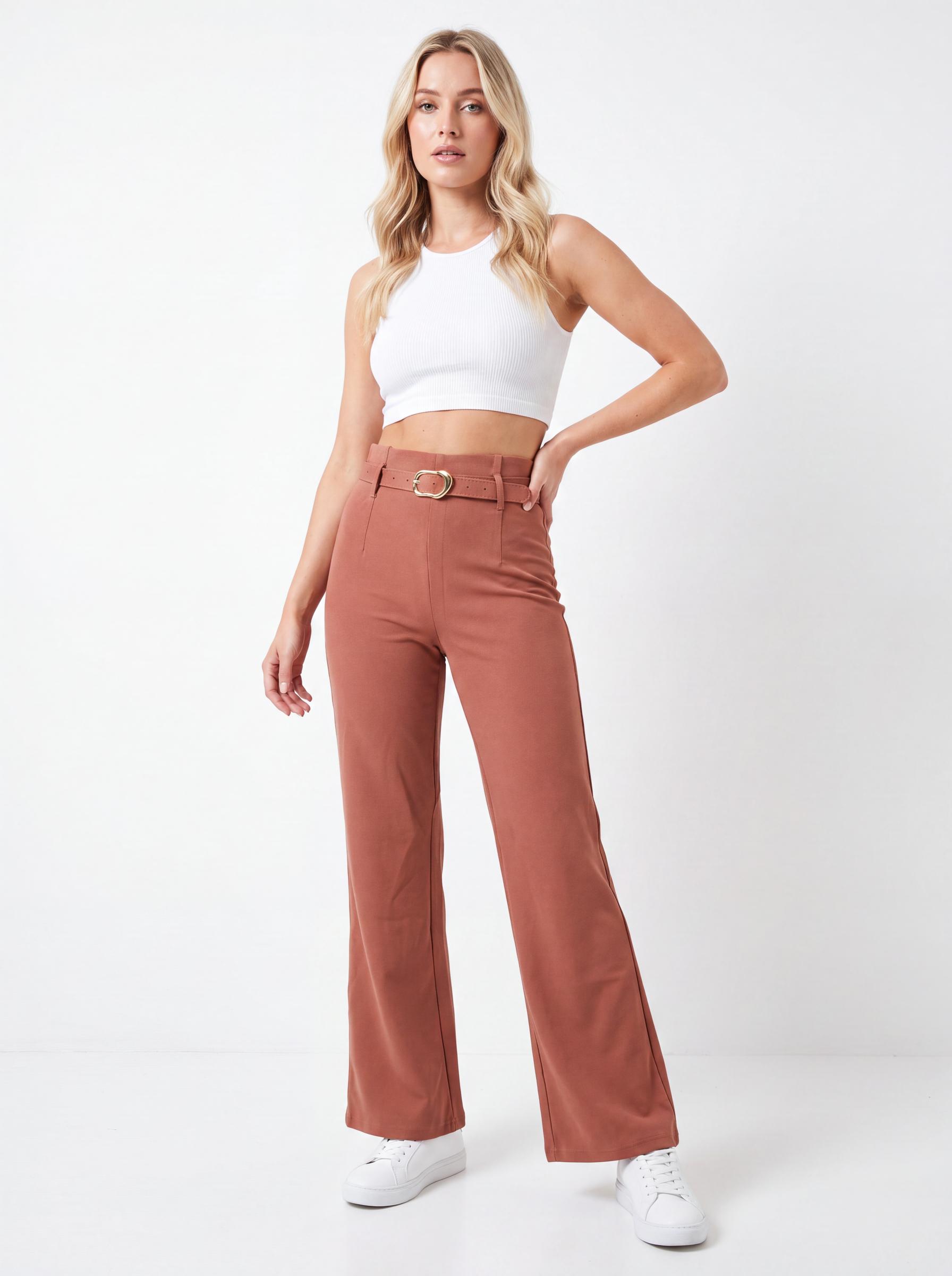 Pleated Wide-Leg Trousers